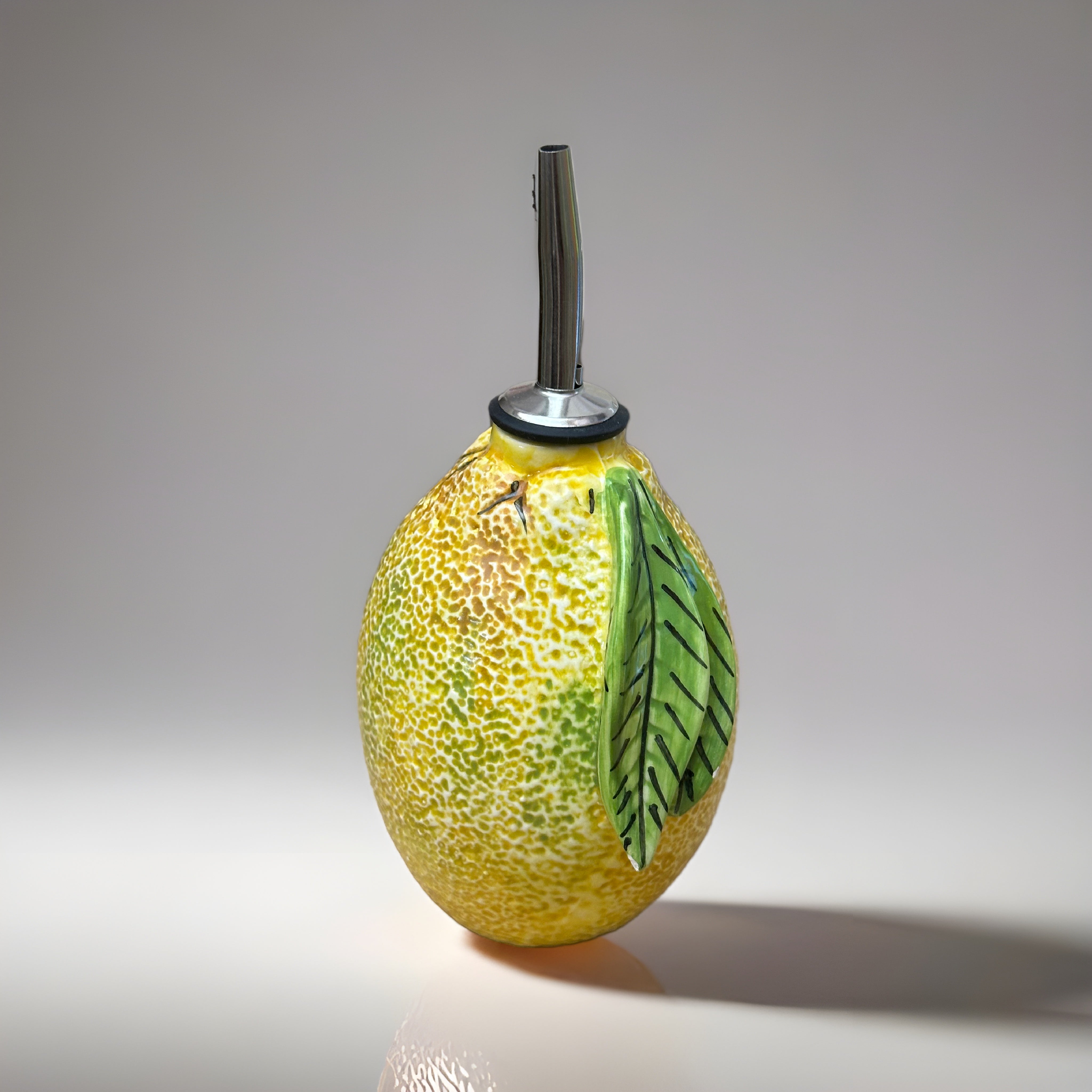 Oliera a forma di Frutta Decorata a mano Ceramica Caltagirone - Limone - OGGETTISTICA