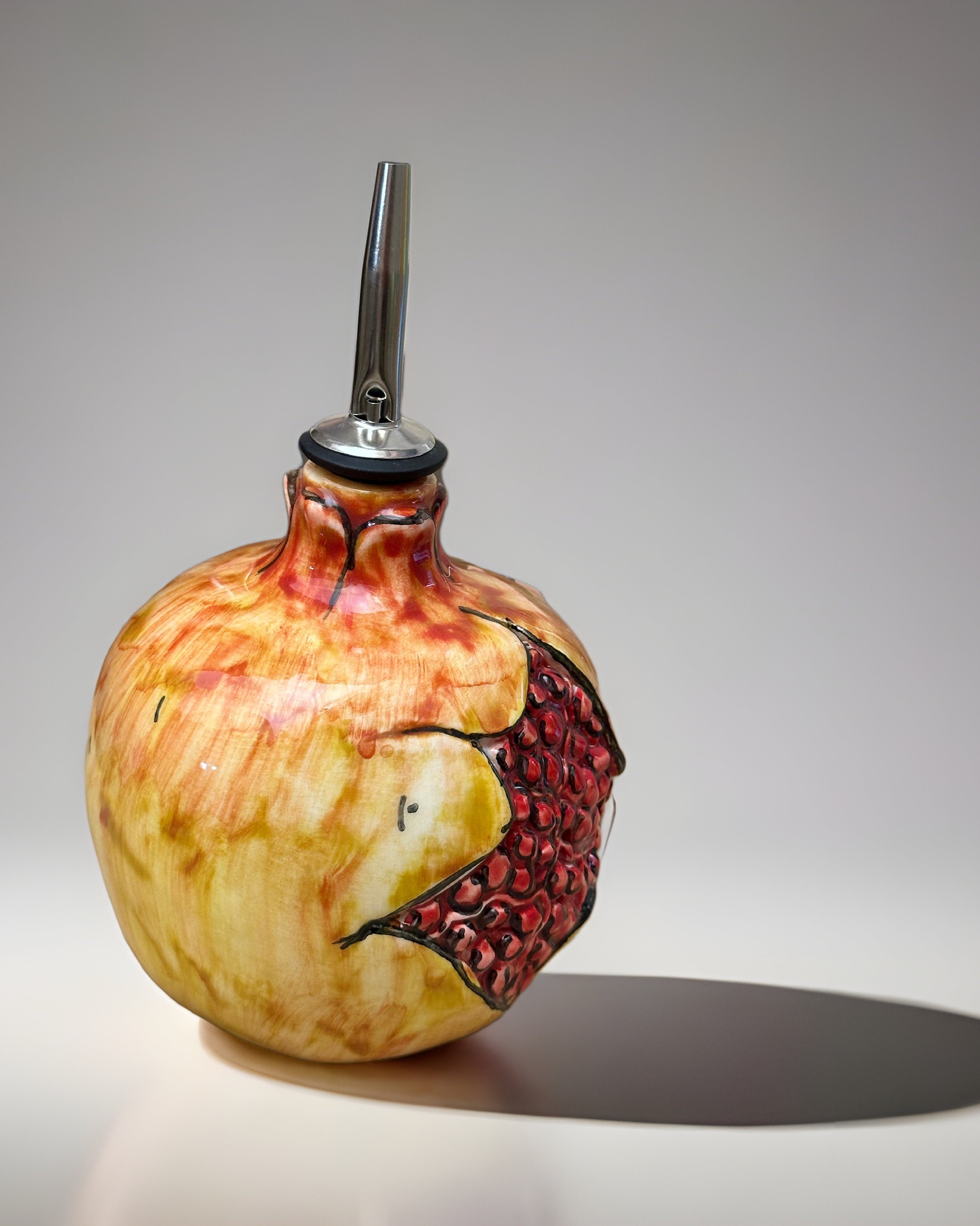 Oliera a forma di Frutta Decorata a mano Ceramica Caltagirone - Melograno - OGGETTISTICA