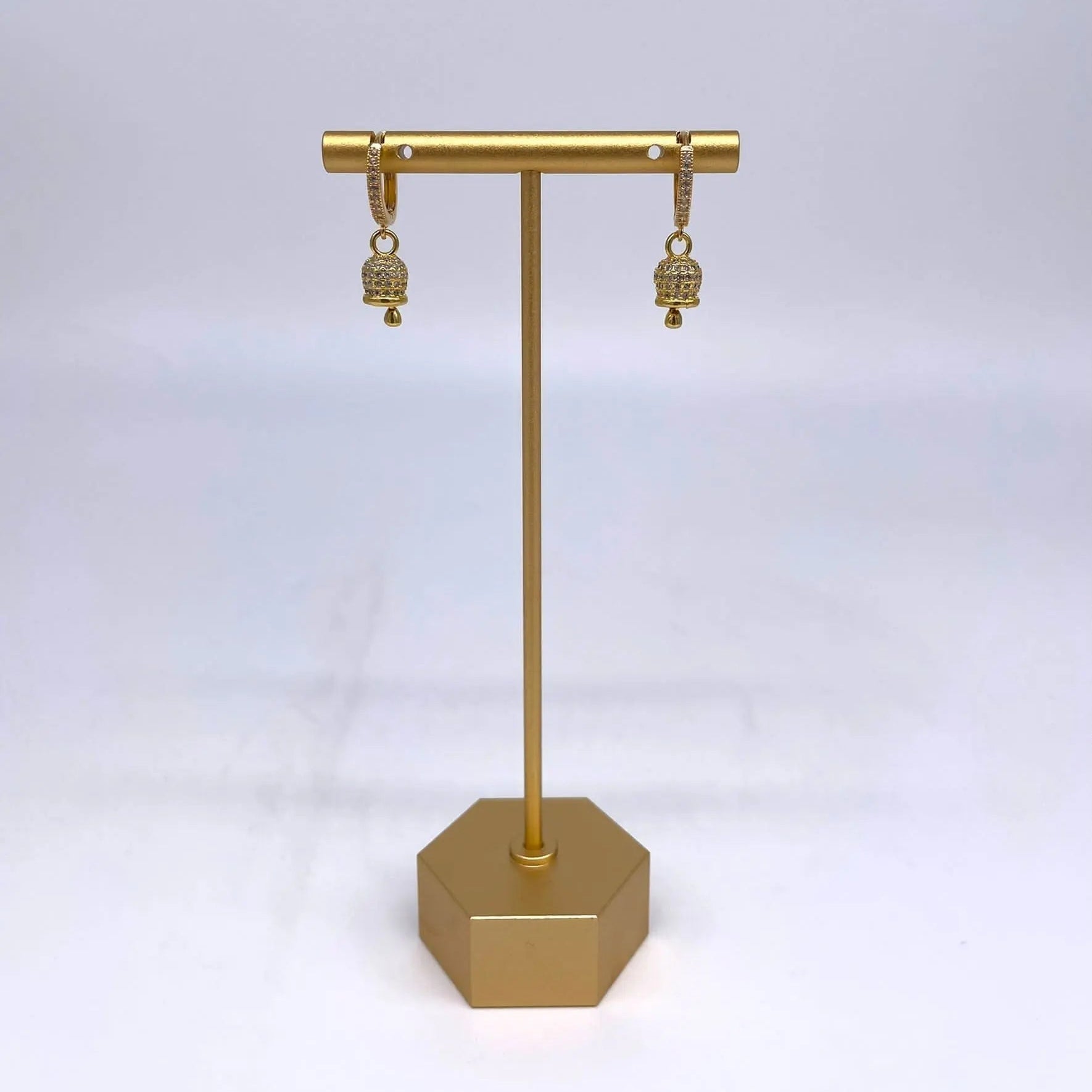 Orecchini Artigianali Campanellina con Brillantini - DD CERAMICHE SICILIANE