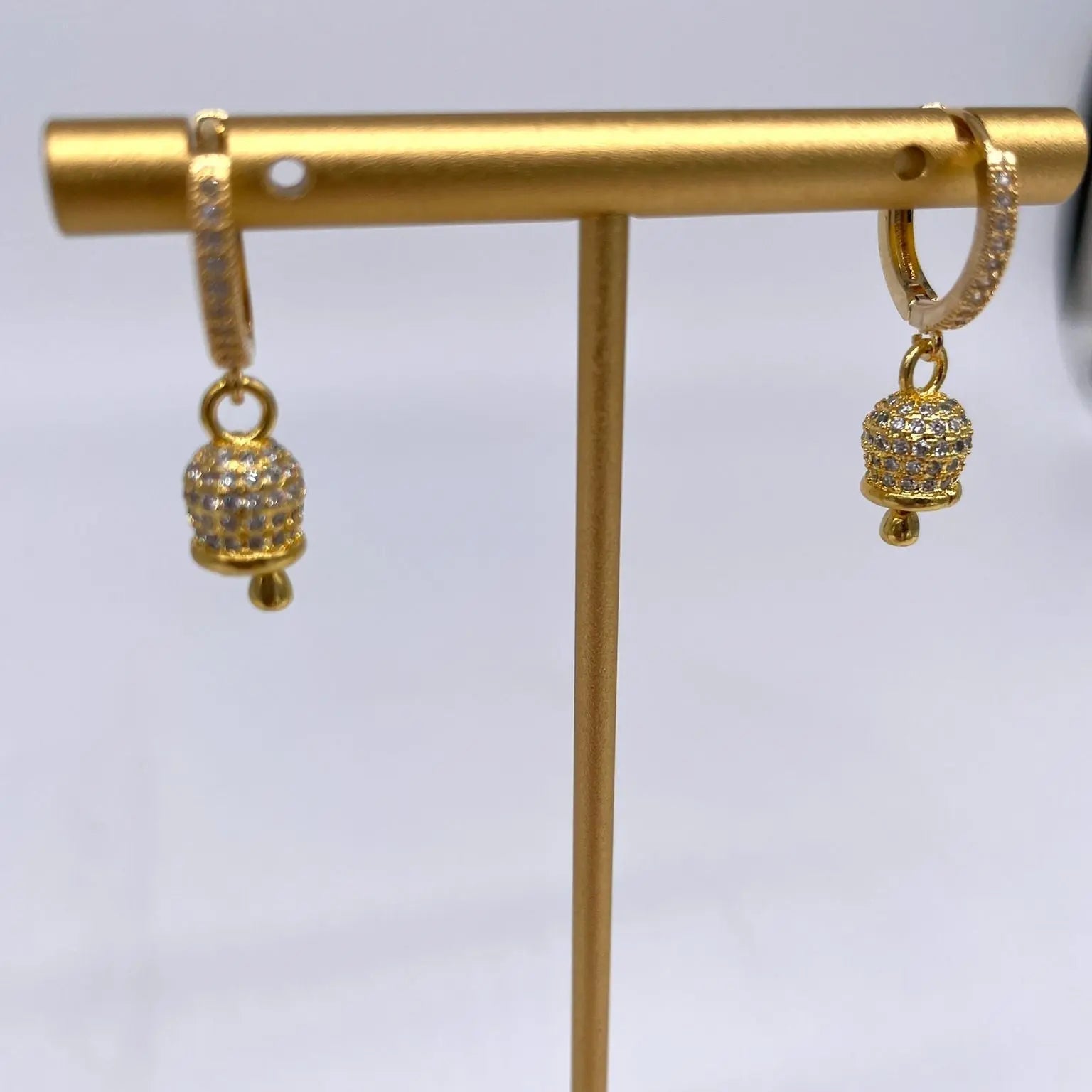 Orecchini Artigianali Campanellina con Brillantini - DD CERAMICHE SICILIANE