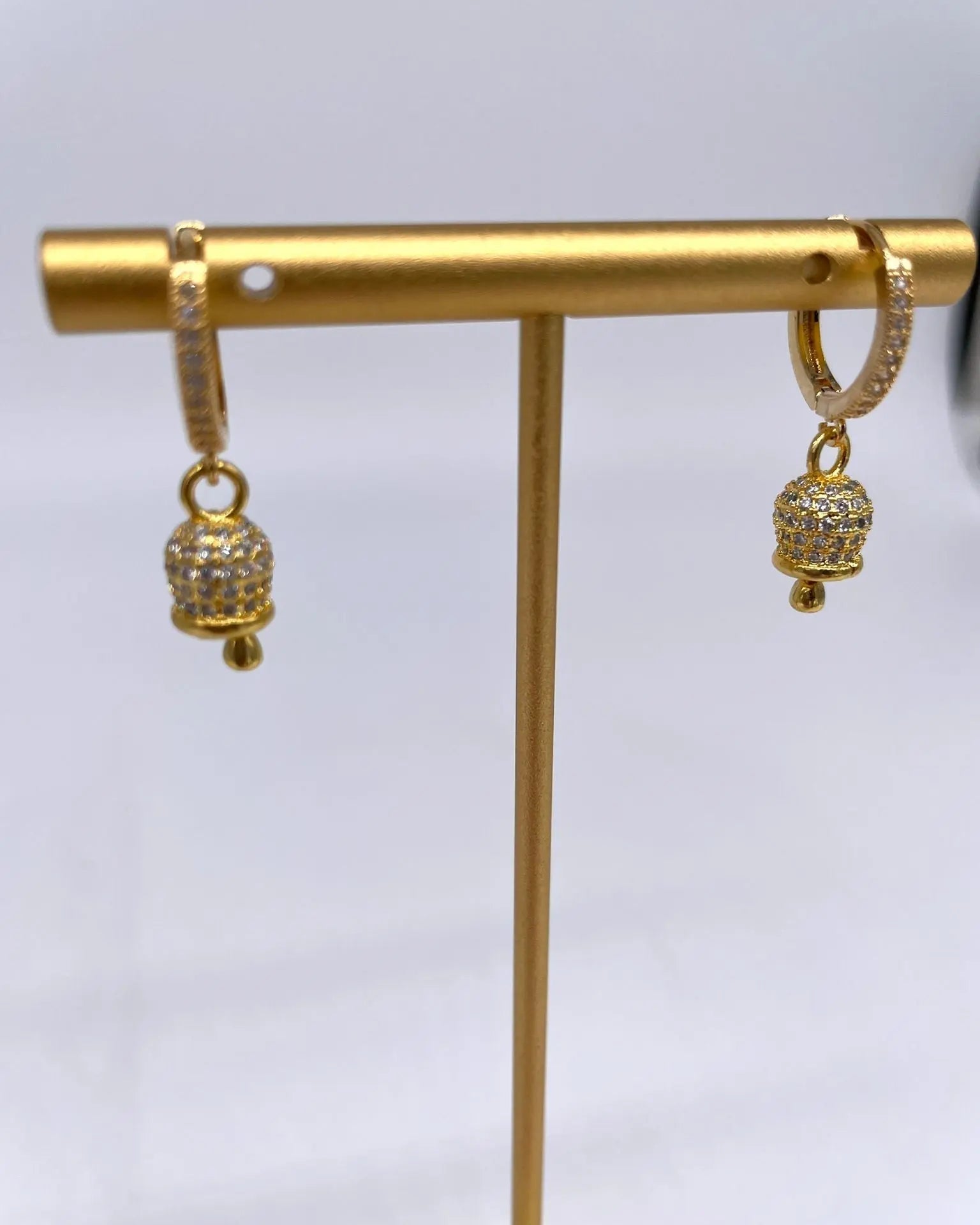 Orecchini Artigianali Campanellina con Brillantini - DD CERAMICHE SICILIANE