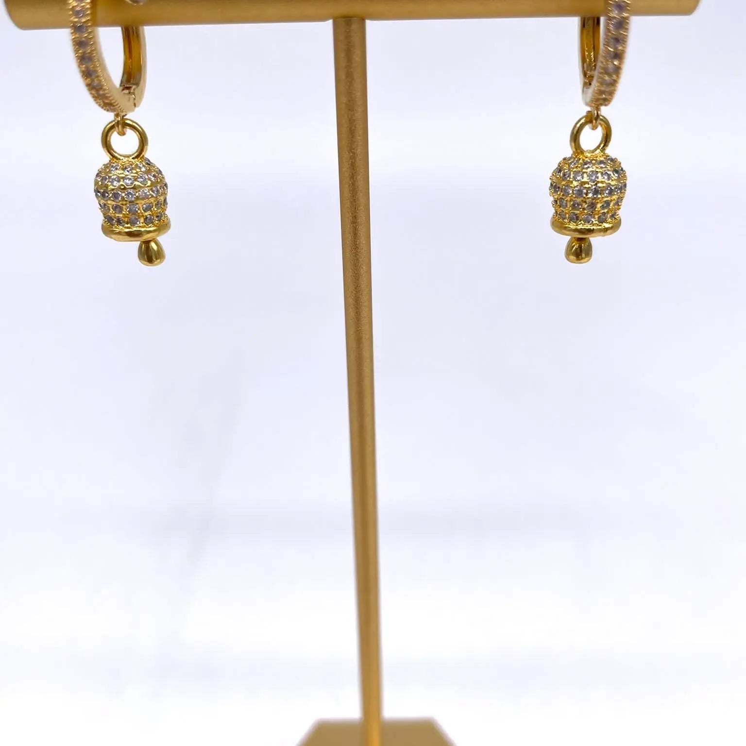 Orecchini Artigianali Campanellina con Brillantini - DD CERAMICHE SICILIANE