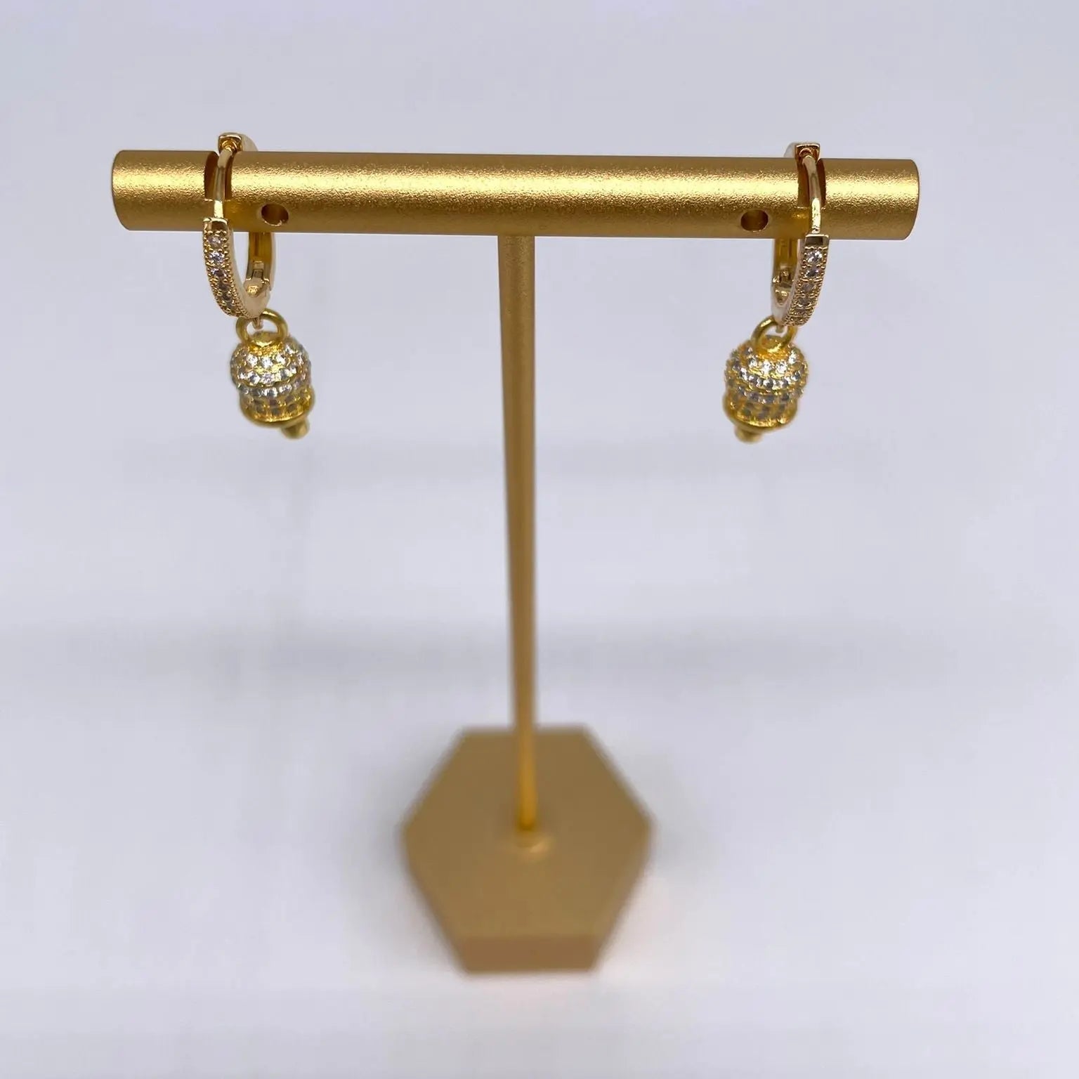 Orecchini Artigianali Campanellina con Brillantini - DD CERAMICHE SICILIANE