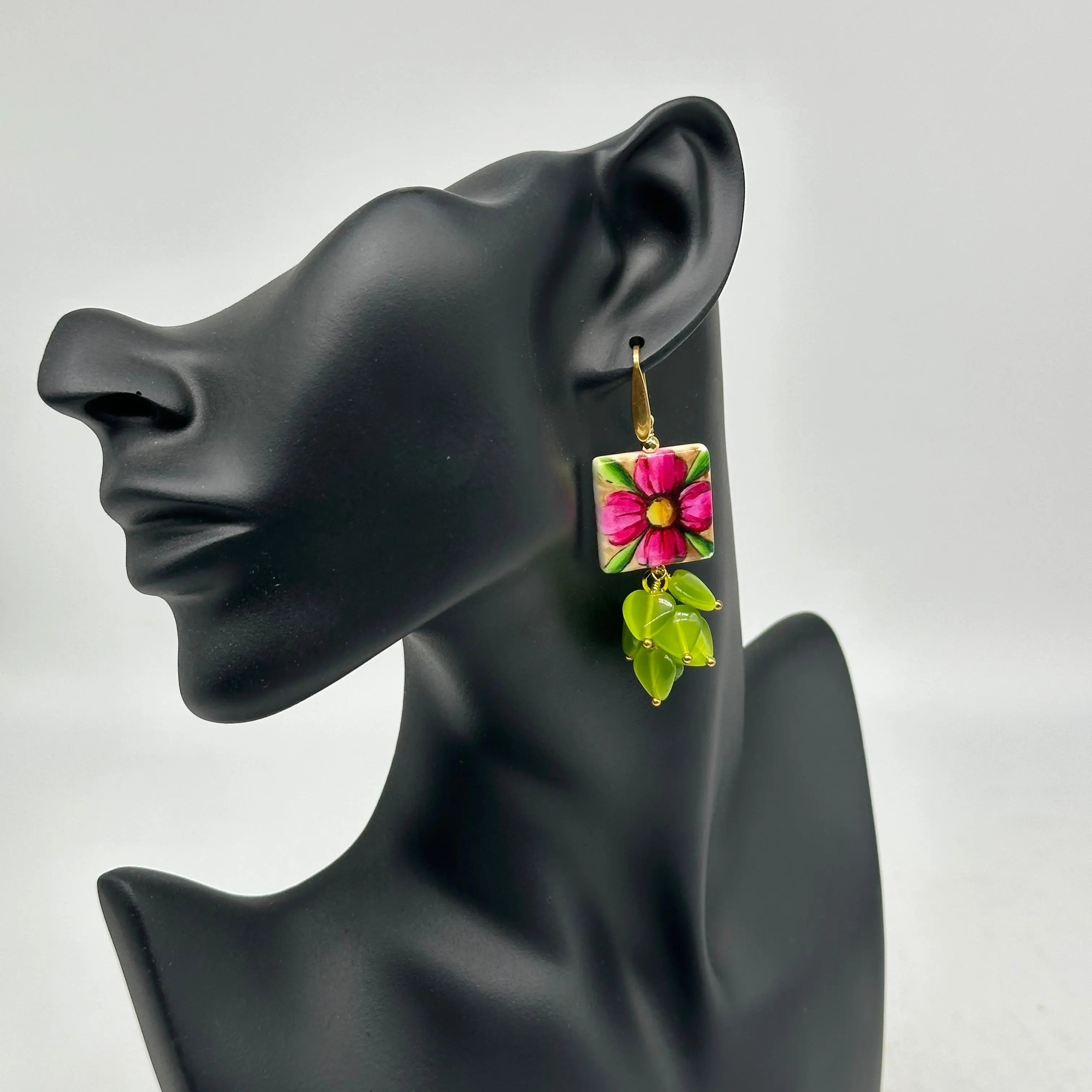 Orecchini Mattonella Maiolica Ceramica di Caltagirone V.12 DD CERAMICHE SICILIANE