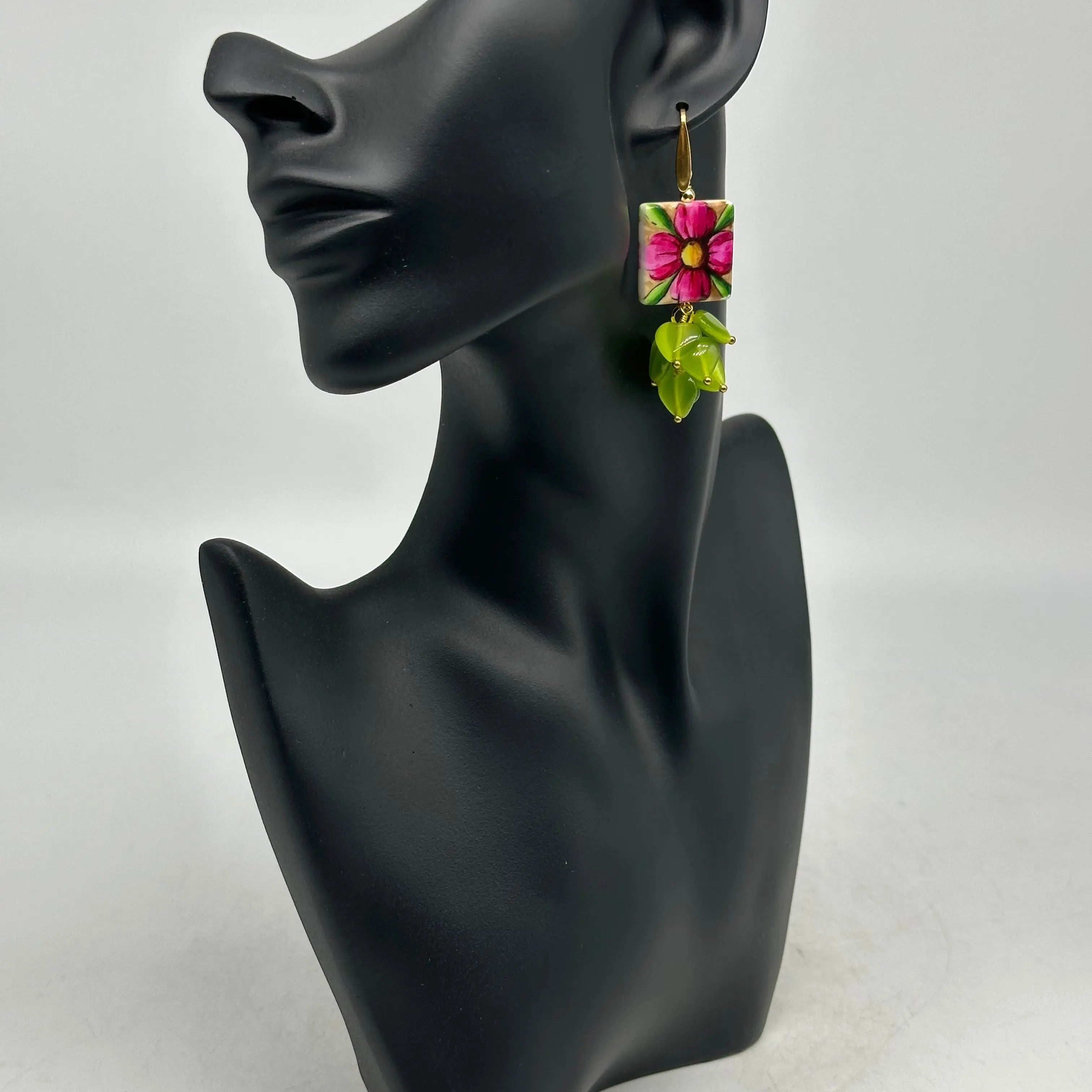 Orecchini Mattonella Maiolica Ceramica di Caltagirone V.12 DD CERAMICHE SICILIANE