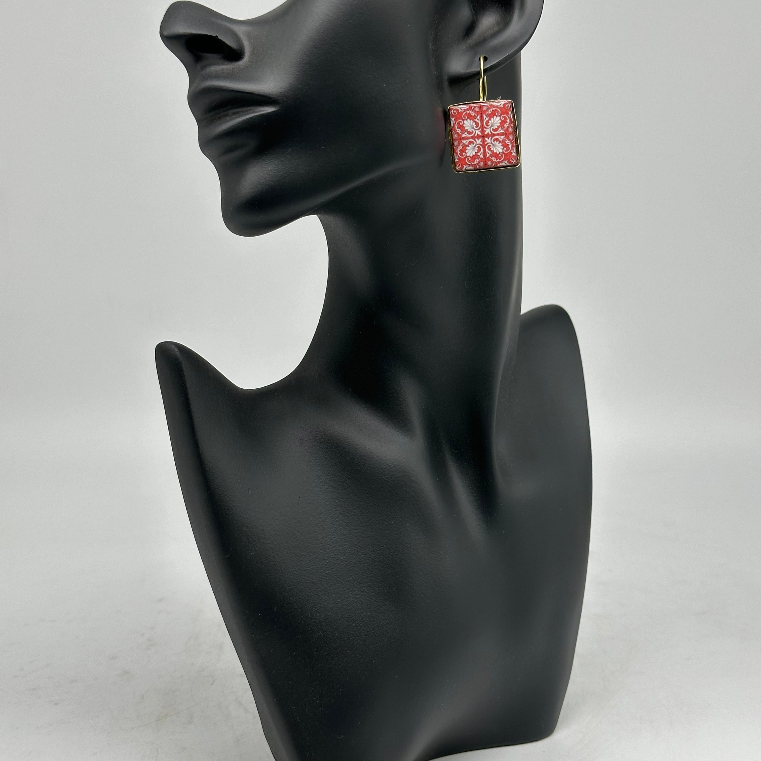 Orecchini Mattonella Maiolica Ceramica di Caltagirone V.17 - ORECCHINI