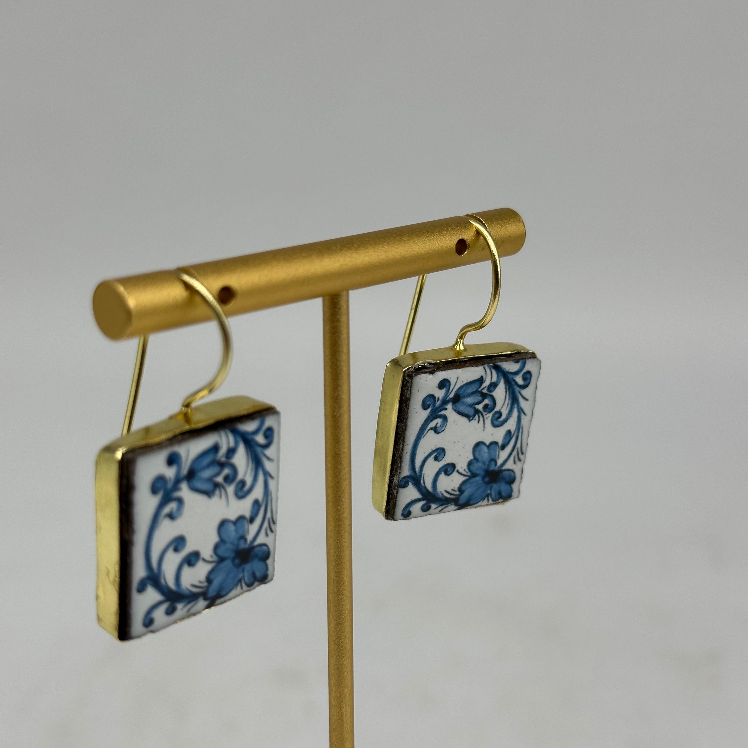 Orecchini Mattonella Maiolica Ceramica di Caltagirone V.18 - ORECCHINI