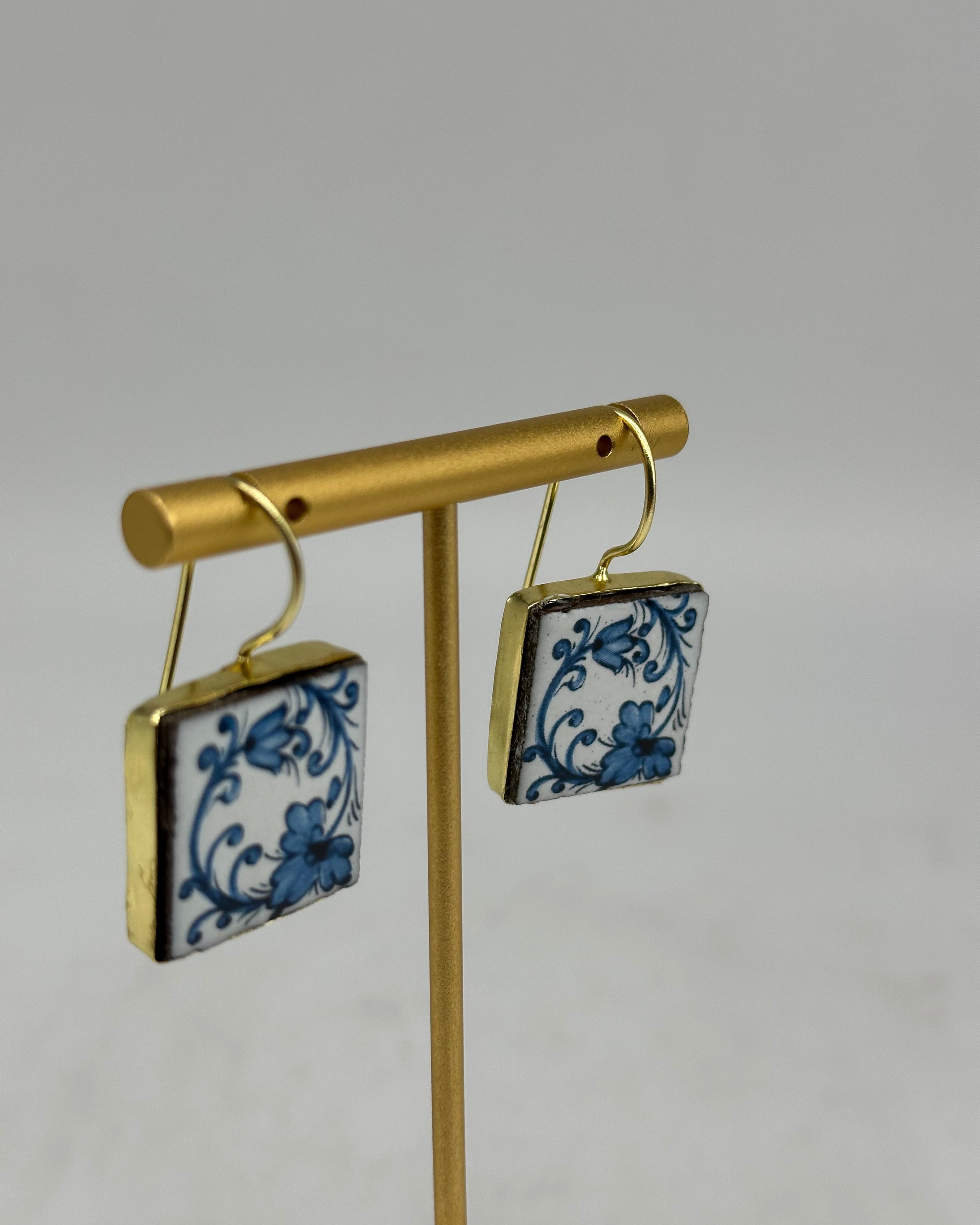 Orecchini Mattonella Maiolica Ceramica di Caltagirone V.18 - ORECCHINI