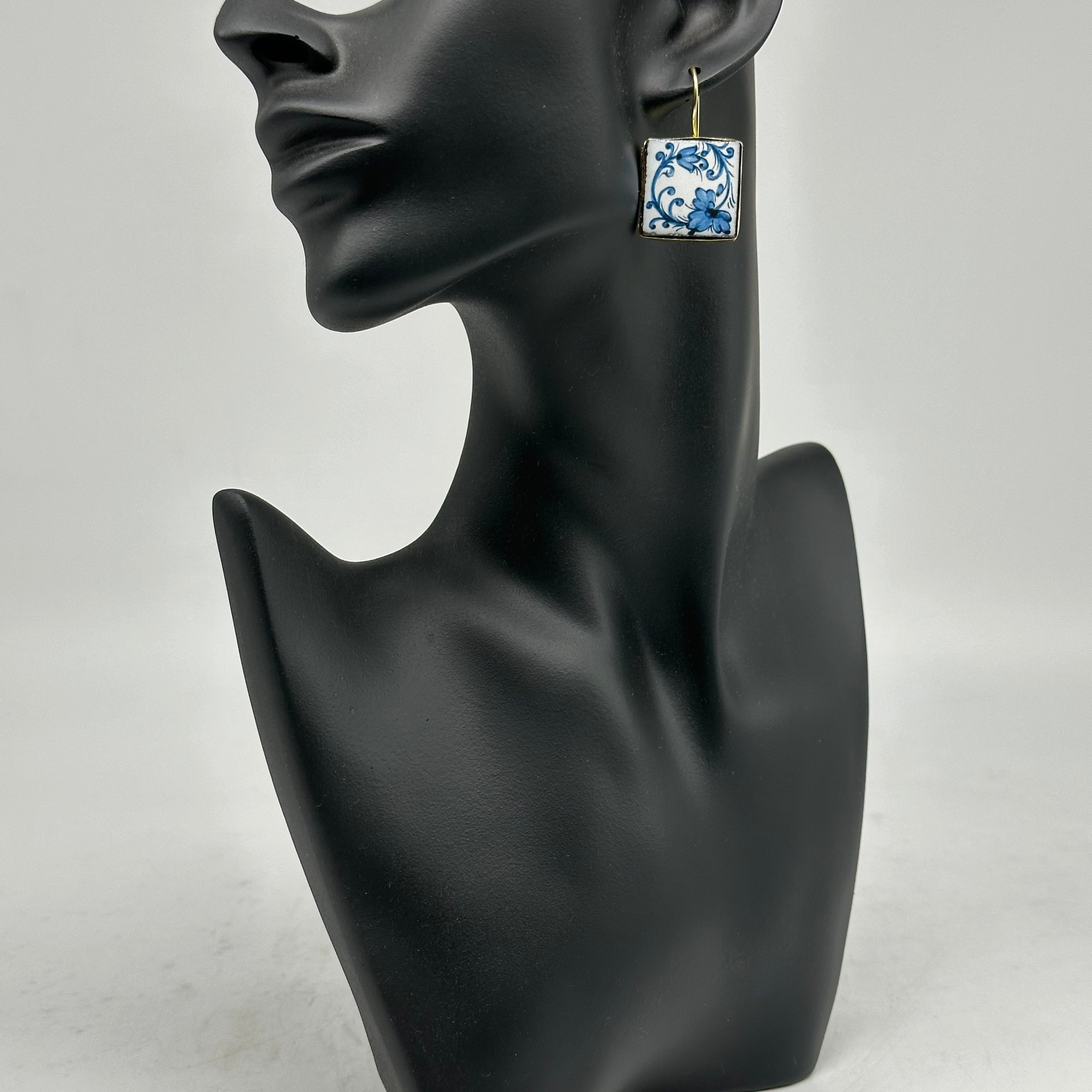 Orecchini Mattonella Maiolica Ceramica di Caltagirone V.18 - ORECCHINI