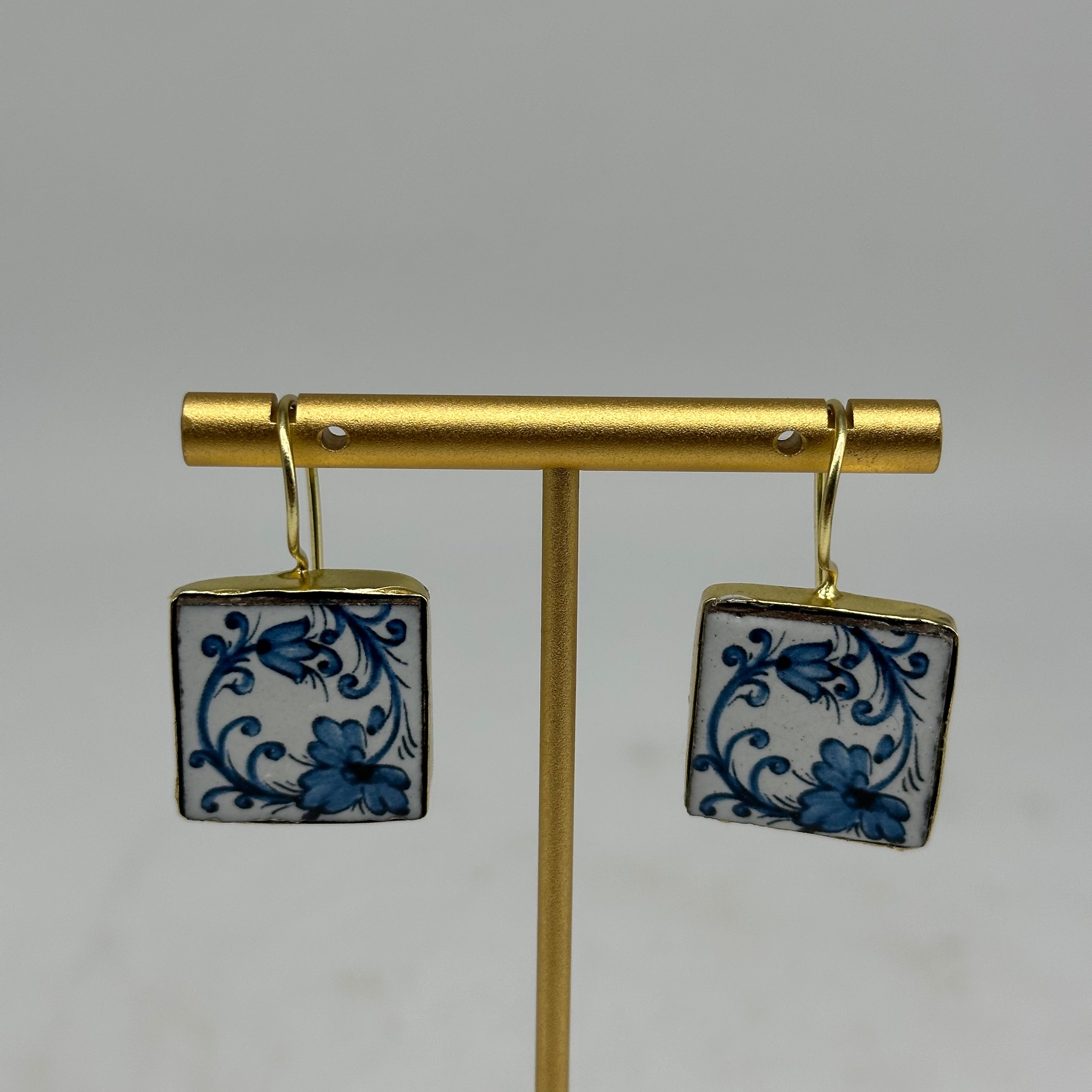 Orecchini Mattonella Maiolica Ceramica di Caltagirone V.18 - ORECCHINI