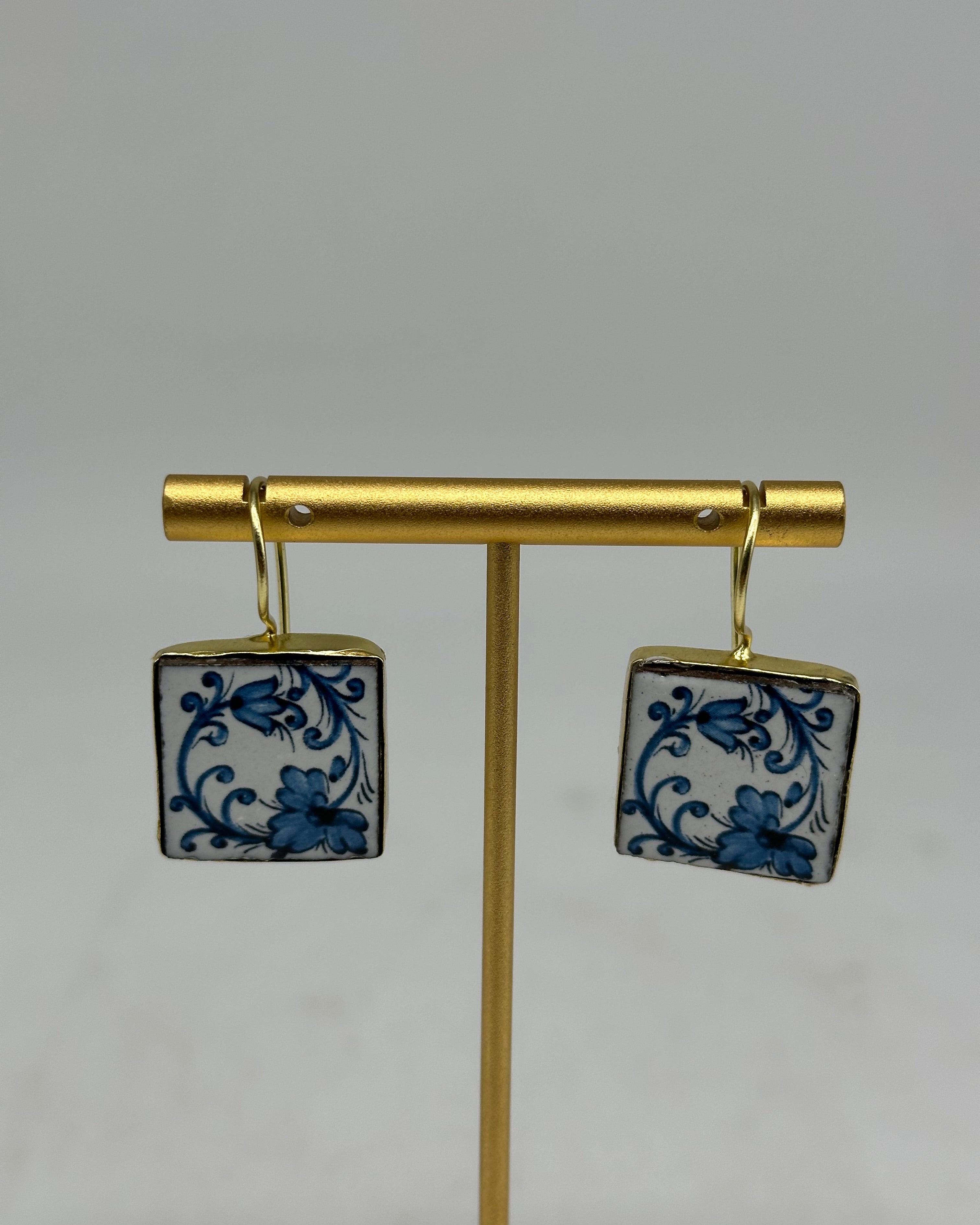 Orecchini Mattonella Maiolica Ceramica di Caltagirone V.18 - ORECCHINI