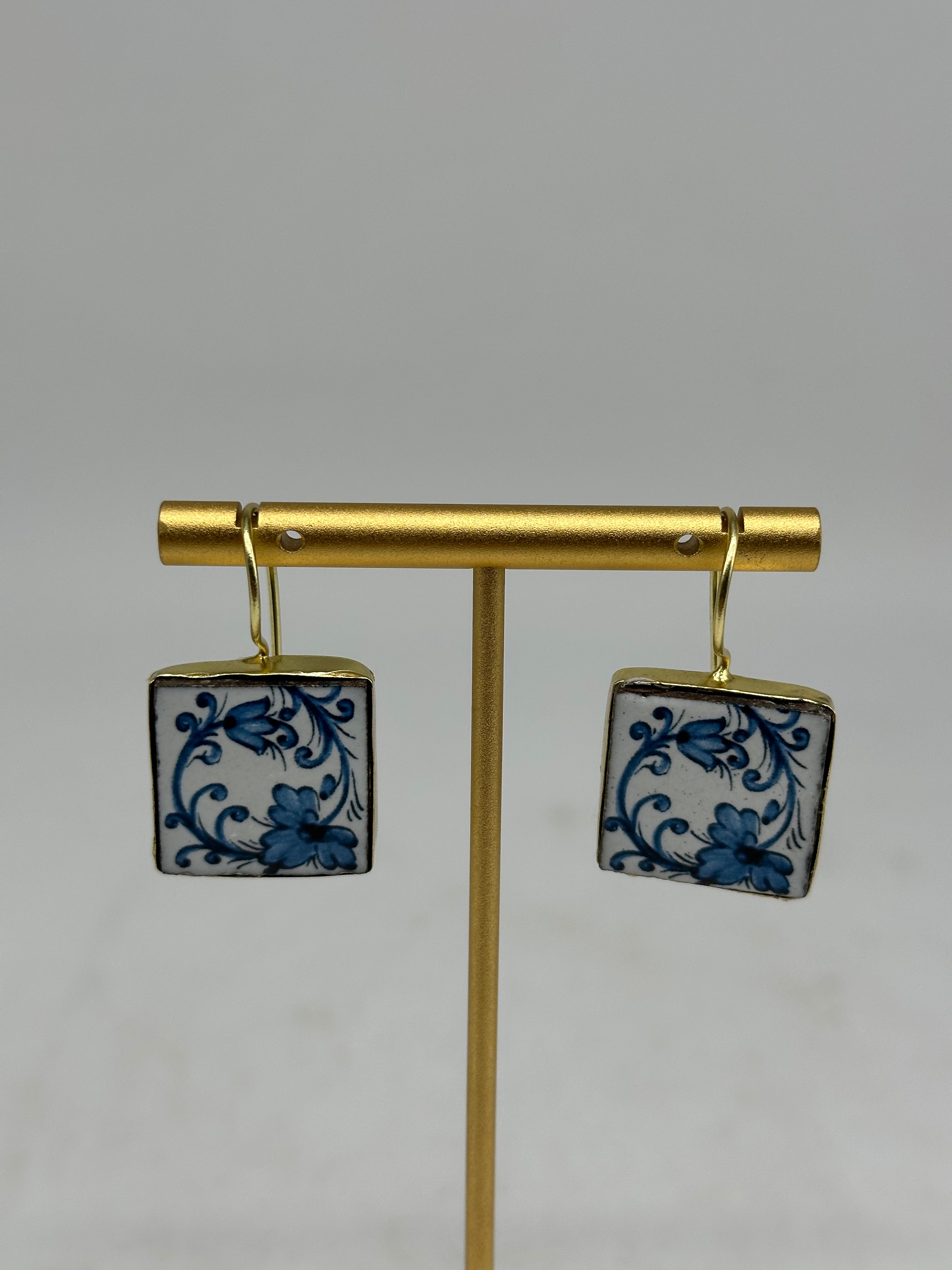 Orecchini Mattonella Maiolica Ceramica di Caltagirone V.18 - ORECCHINI