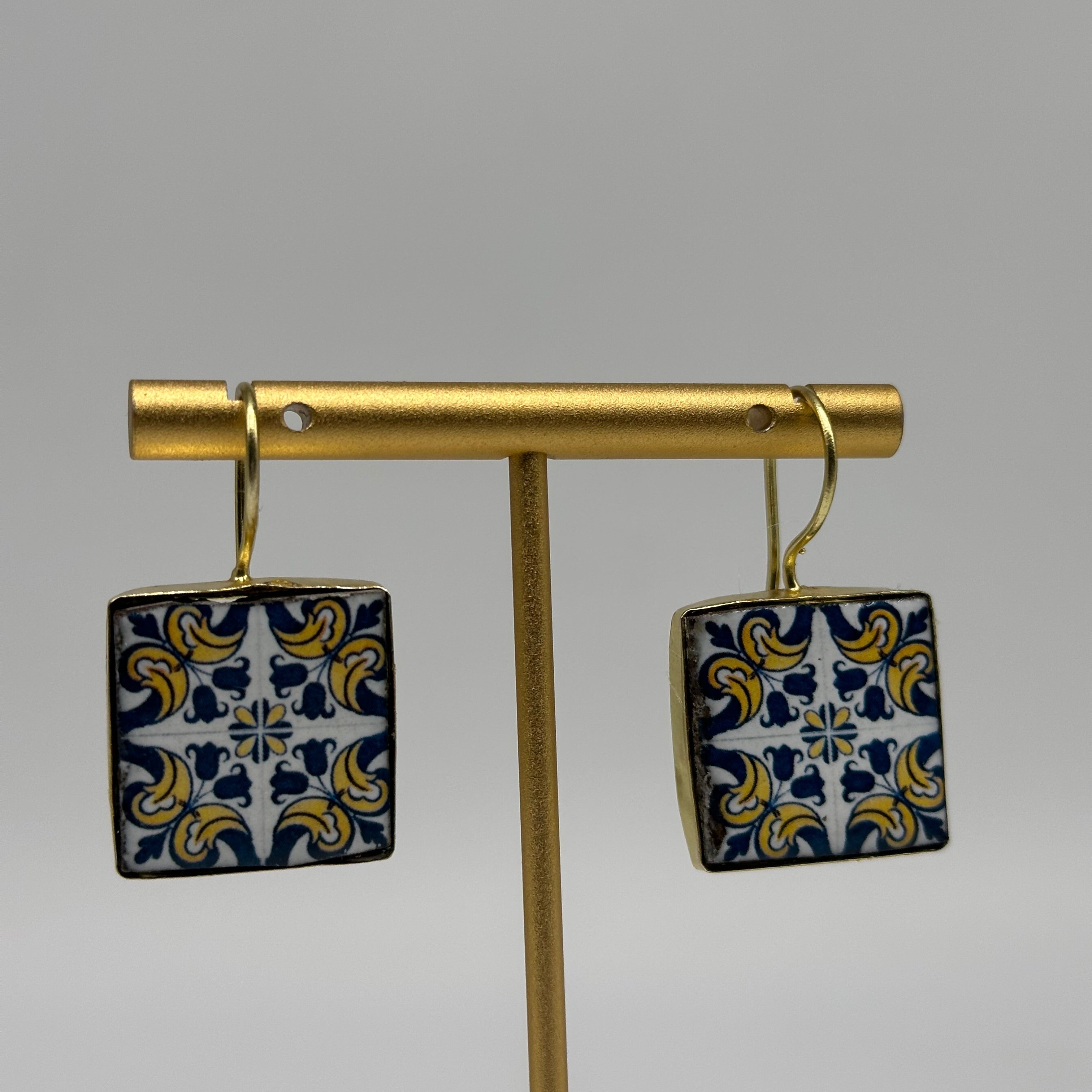 Orecchini Mattonella Maiolica Ceramica di Caltagirone V.20 - ORECCHINI