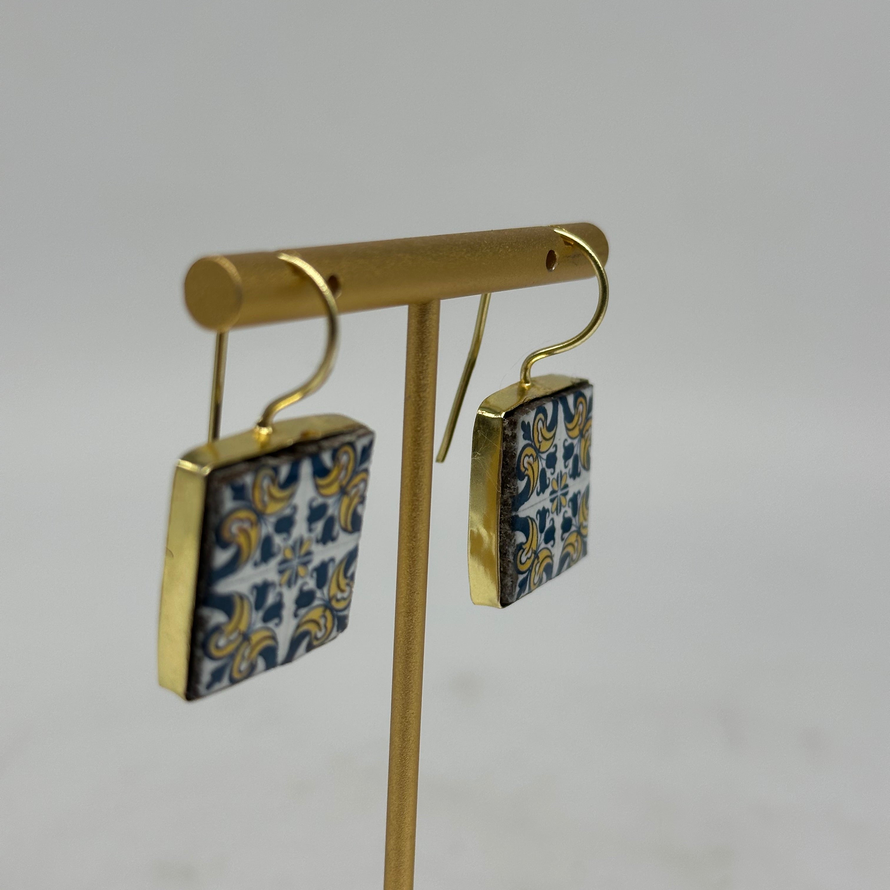 Orecchini Mattonella Maiolica Ceramica di Caltagirone V.20 - ORECCHINI