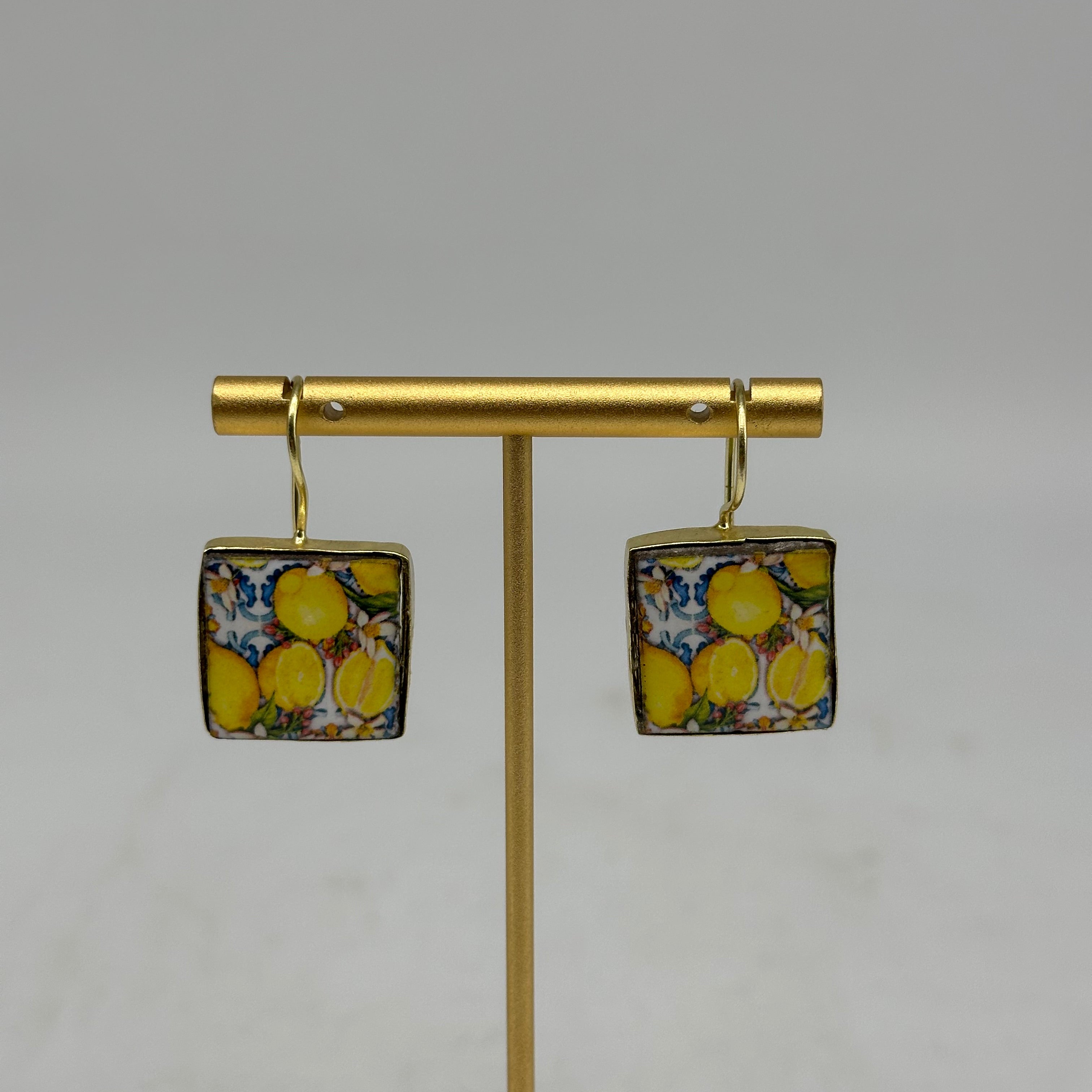 Orecchini Mattonella Maiolica Ceramica di Caltagirone V.14 - ORECCHINI