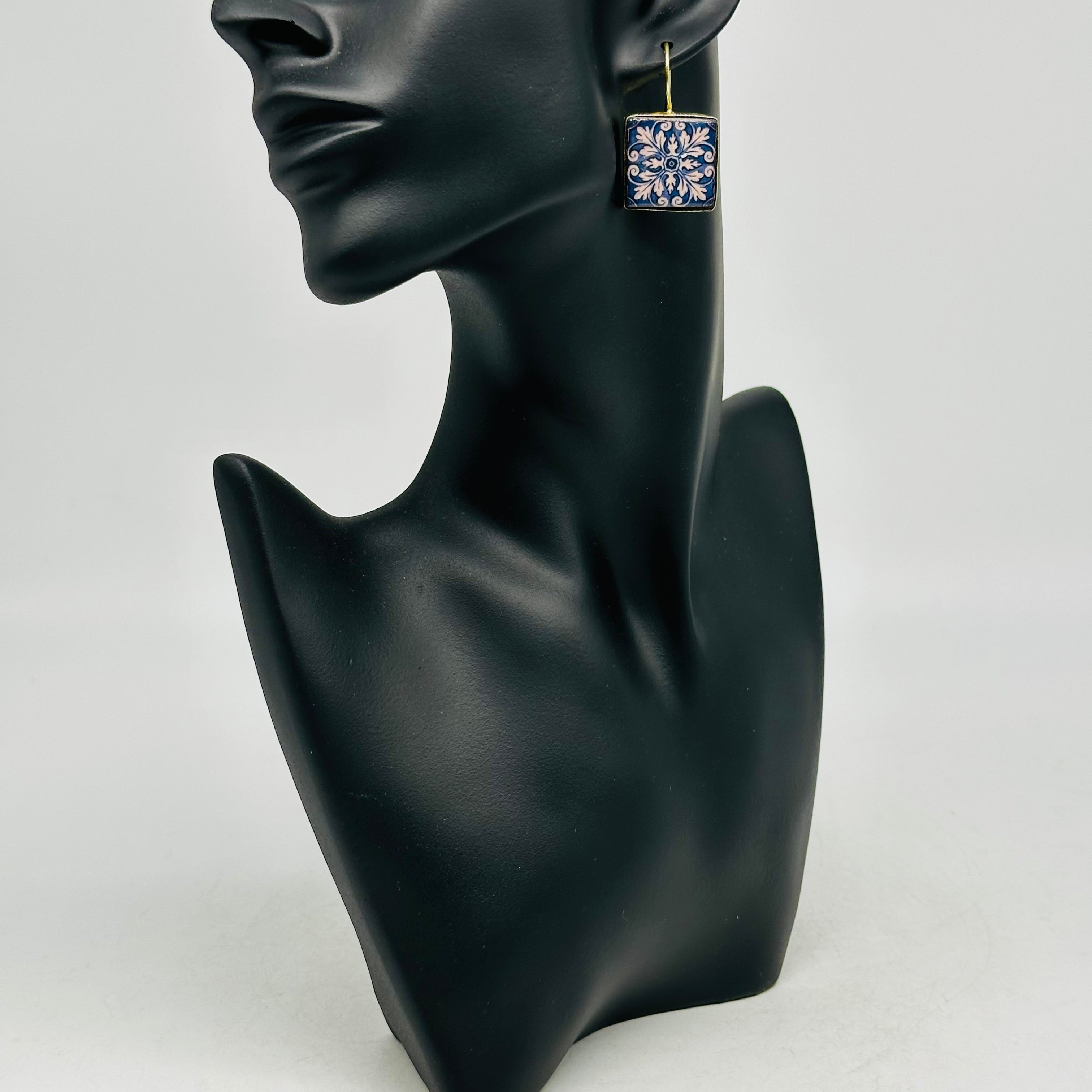 Orecchini Mattonella Maiolica Ceramica di Caltagirone V.9 - ORECCHINI