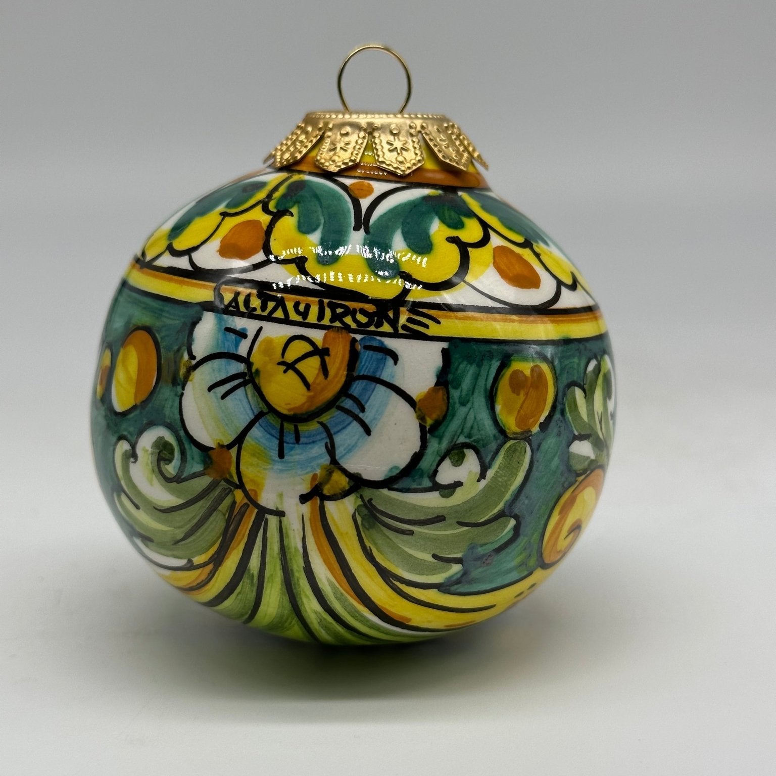 Palla di Natale Diametro 8cm decorata a mano Ceramica di Caltagirone VARI DECORI - DD CERAMICHE SICILIANE