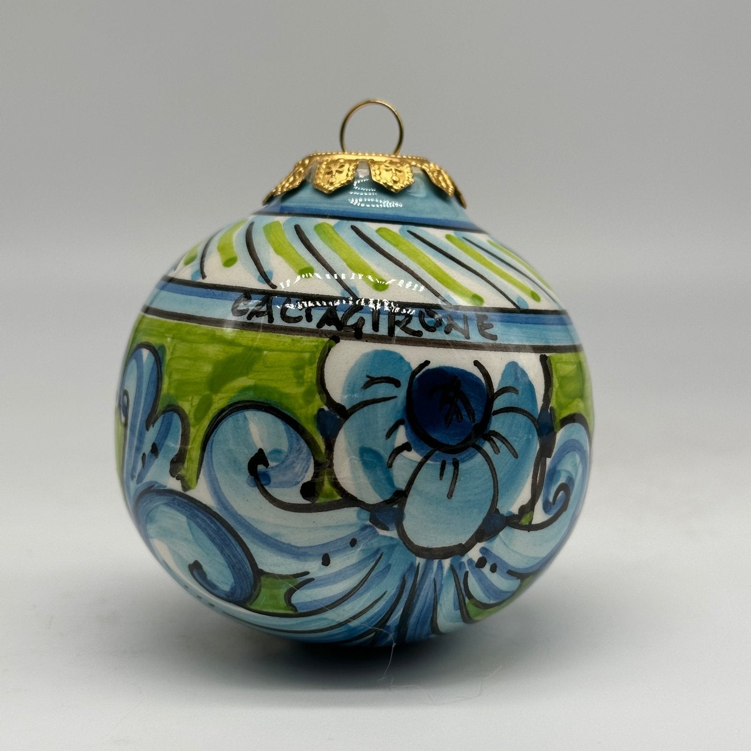 Palla di Natale Diametro 8cm decorata a mano Ceramica di Caltagirone VARI DECORI - DD CERAMICHE SICILIANE