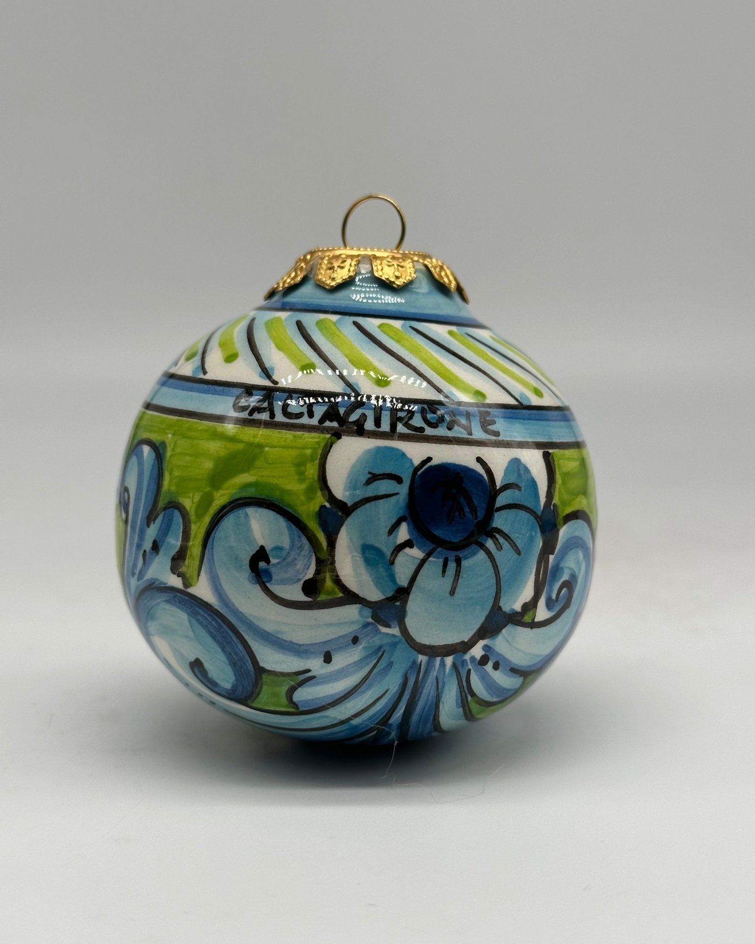 Palla di Natale Diametro 8cm decorata a mano Ceramica di Caltagirone VARI DECORI - DD CERAMICHE SICILIANE