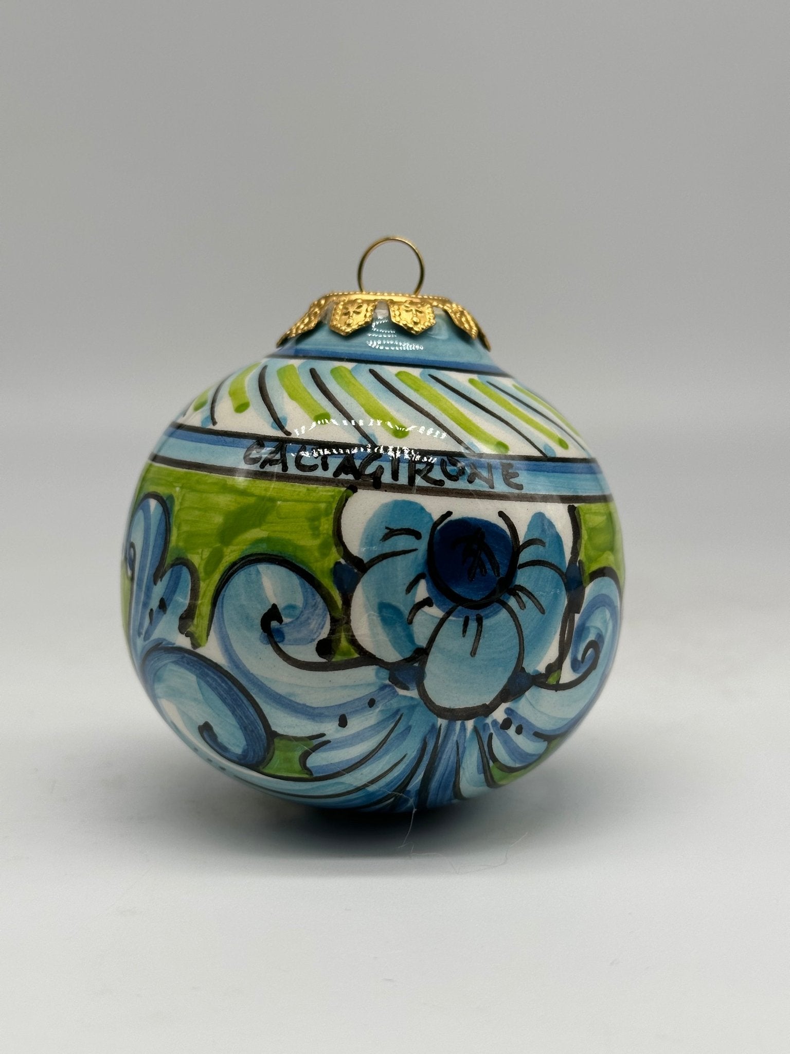 Palla di Natale Diametro 8cm decorata a mano Ceramica di Caltagirone VARI DECORI - DD CERAMICHE SICILIANE