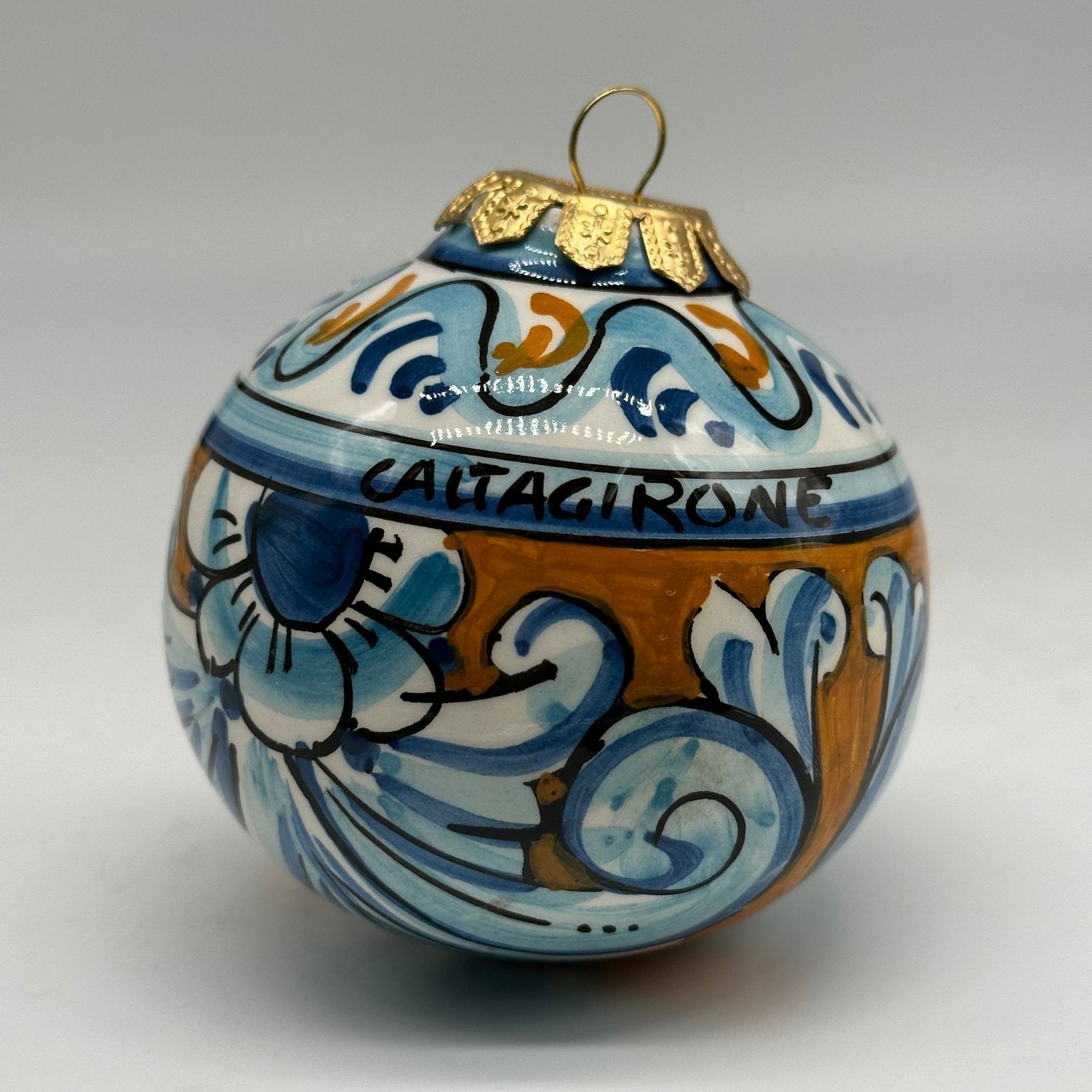 Palla di Natale Diametro 8cm decorata a mano Ceramica di Caltagirone VARI DECORI - DD CERAMICHE SICILIANE