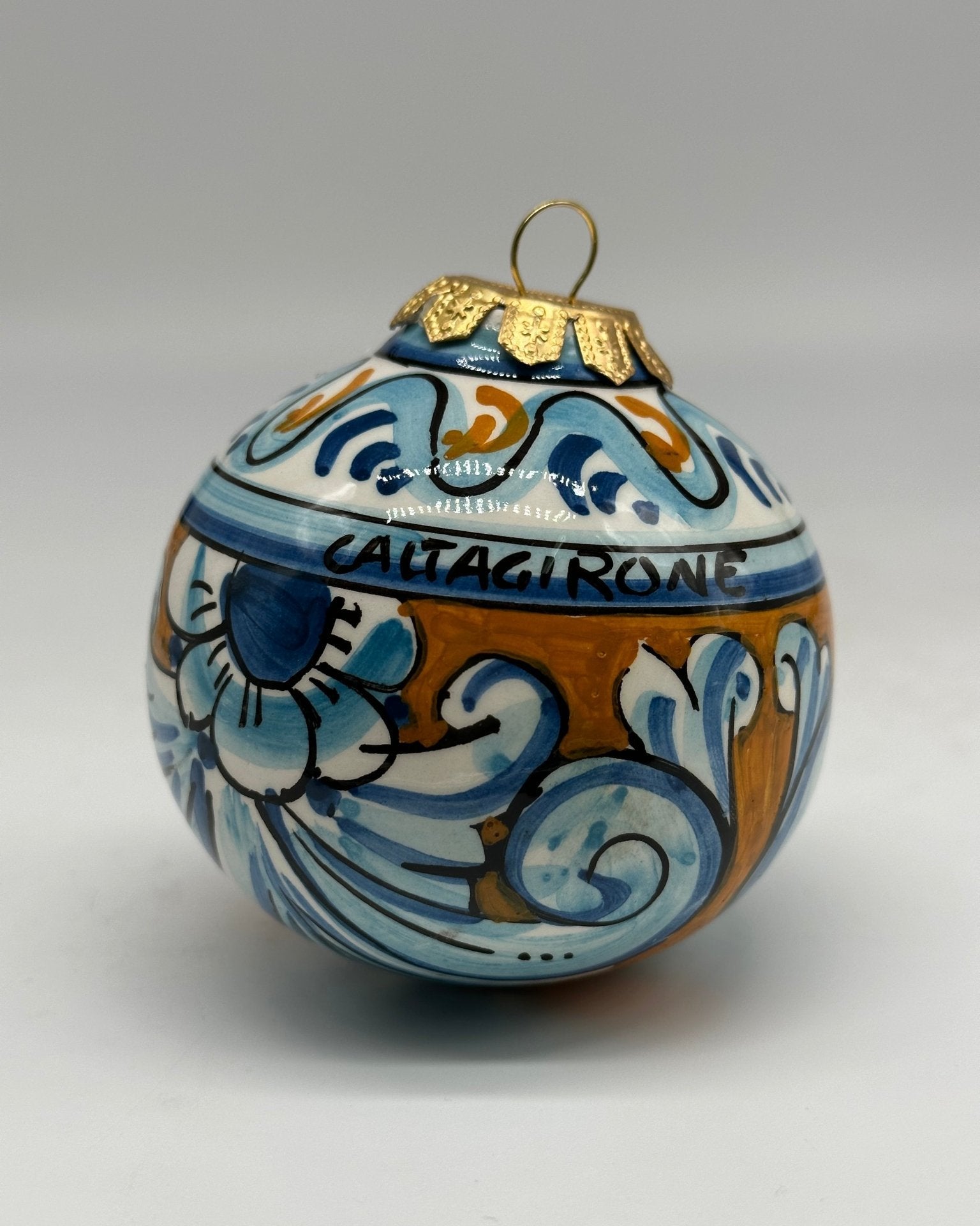 Palla di Natale Diametro 8cm decorata a mano Ceramica di Caltagirone VARI DECORI - DD CERAMICHE SICILIANE