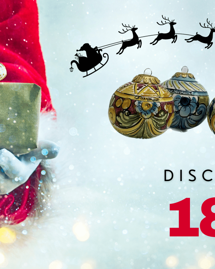 Palla di Natale Diametro 8cm decorata a mano Ceramica di Caltagirone VARI DECORI - DD CERAMICHE SICILIANE