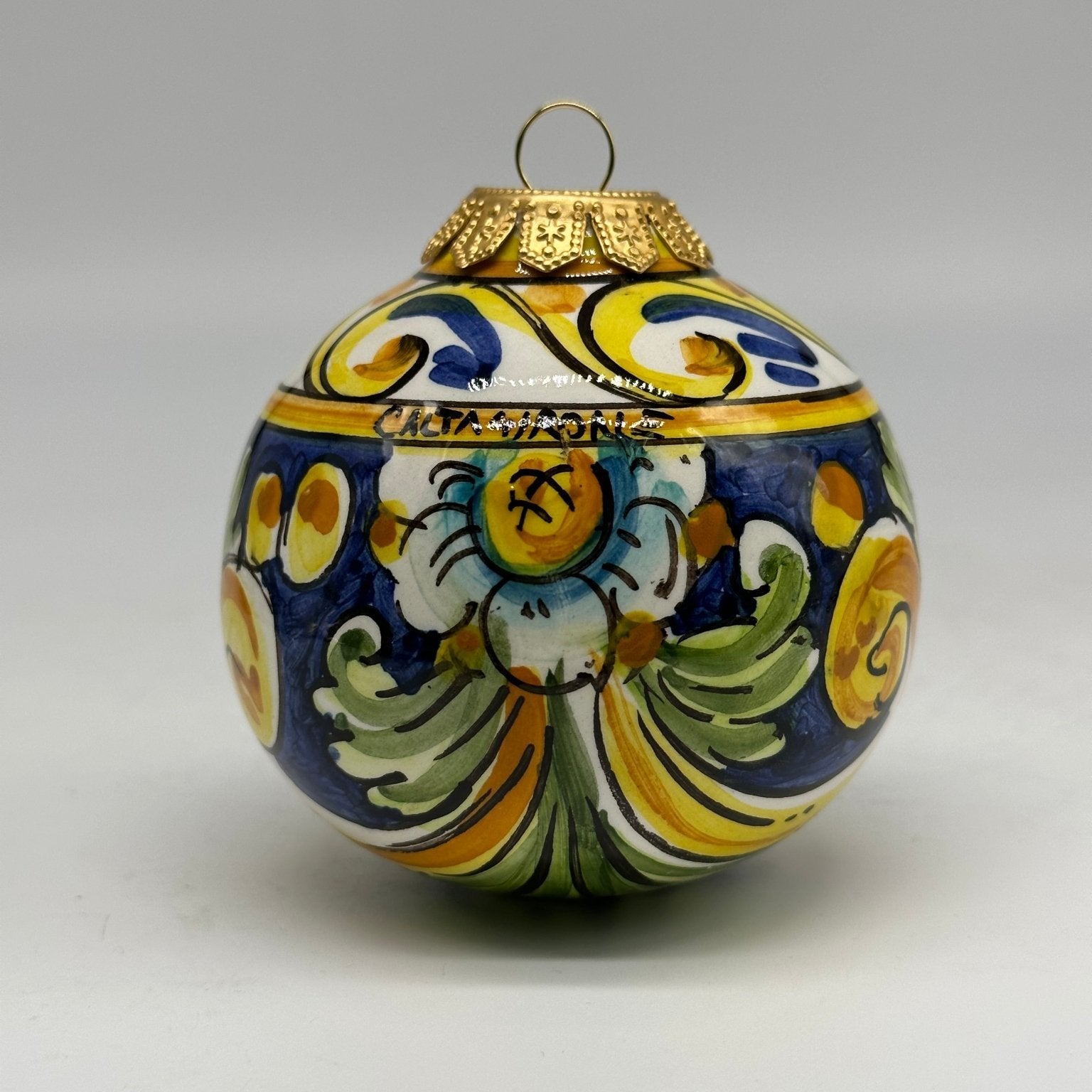 Palla di Natale Diametro 8cm decorata a mano Ceramica di Caltagirone VARI DECORI - DD CERAMICHE SICILIANE