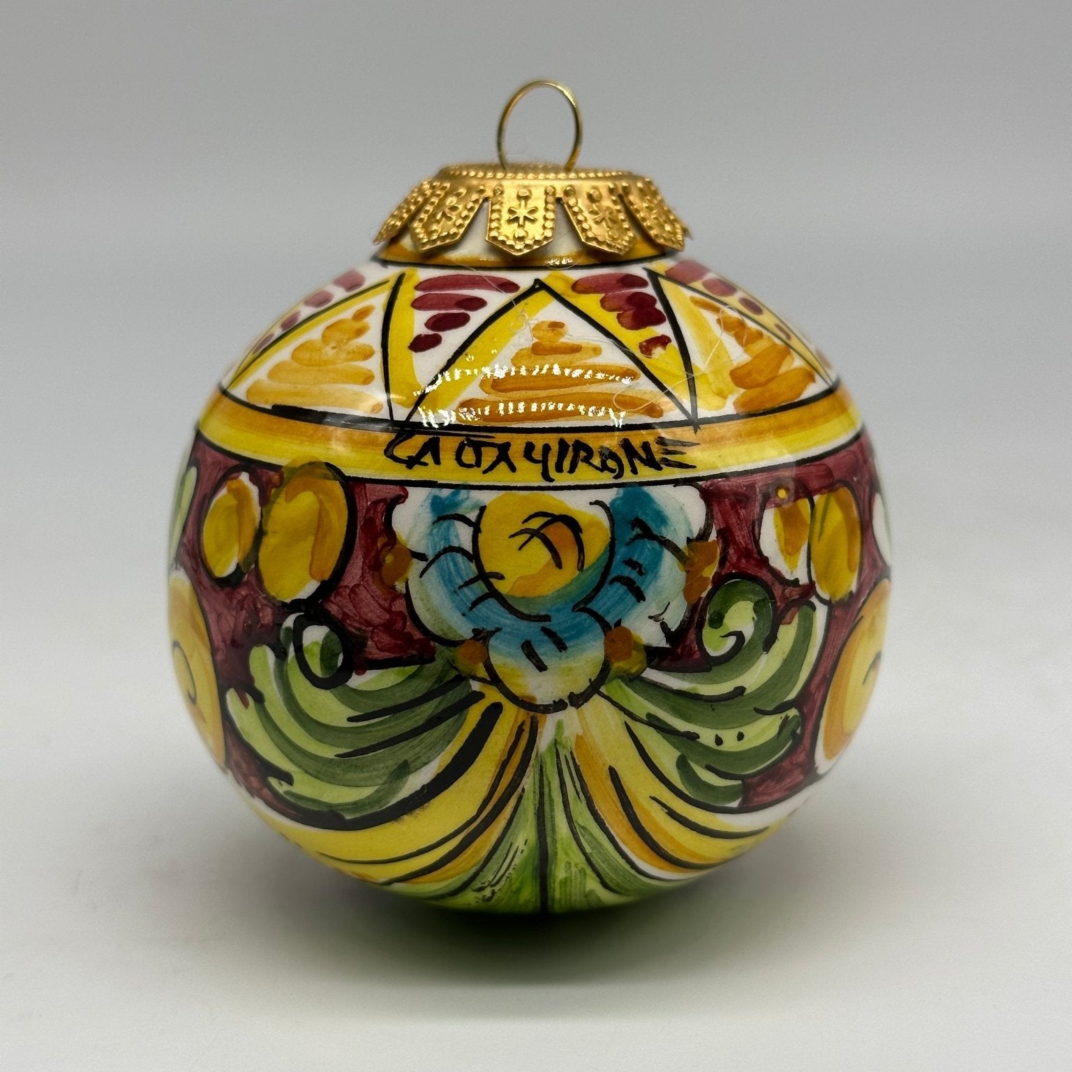 Palla di Natale Diametro 8cm decorata a mano Ceramica di Caltagirone VARI DECORI - DD CERAMICHE SICILIANE