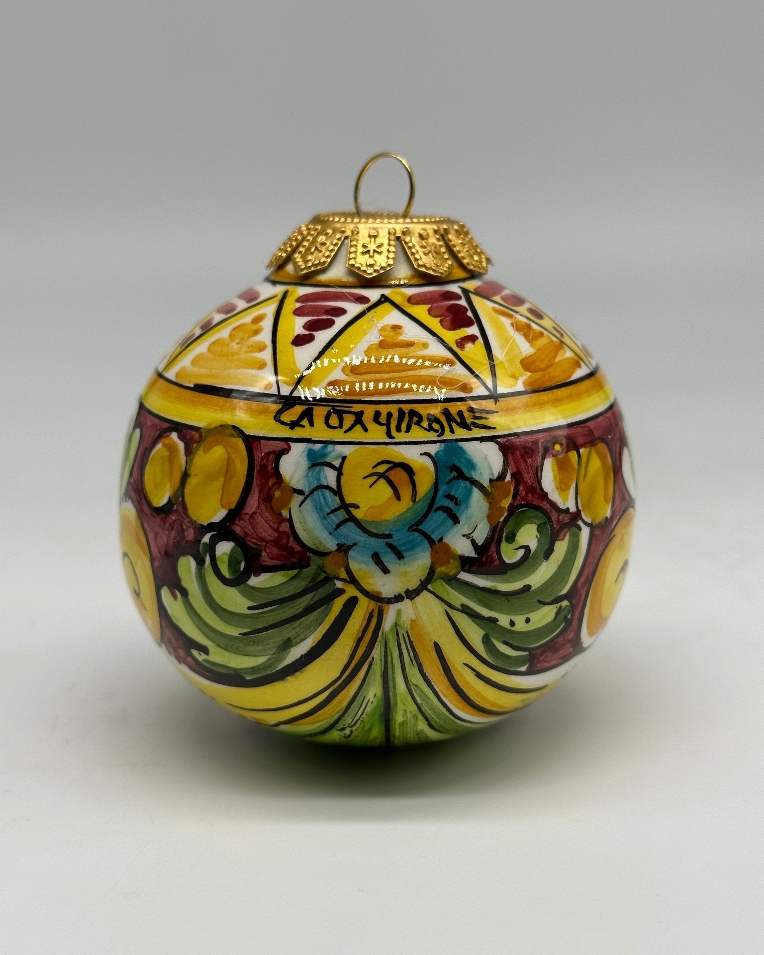 Palla di Natale Diametro 8cm decorata a mano Ceramica di Caltagirone VARI DECORI - DD CERAMICHE SICILIANE