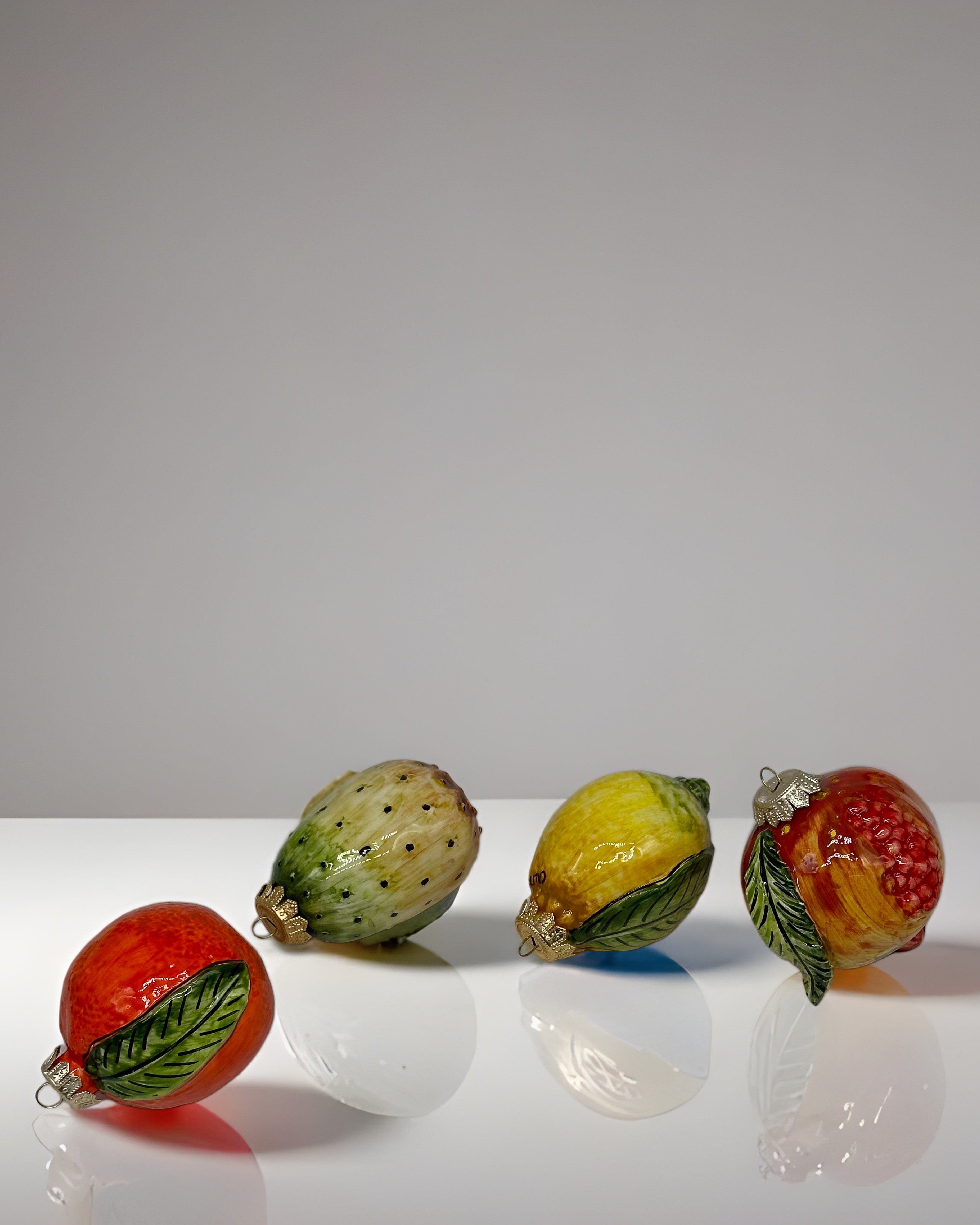 Addobbi Albero di Natale decorati a mano Ceramica di Caltagirone VARI FRUTTI - OGGETTISTICA