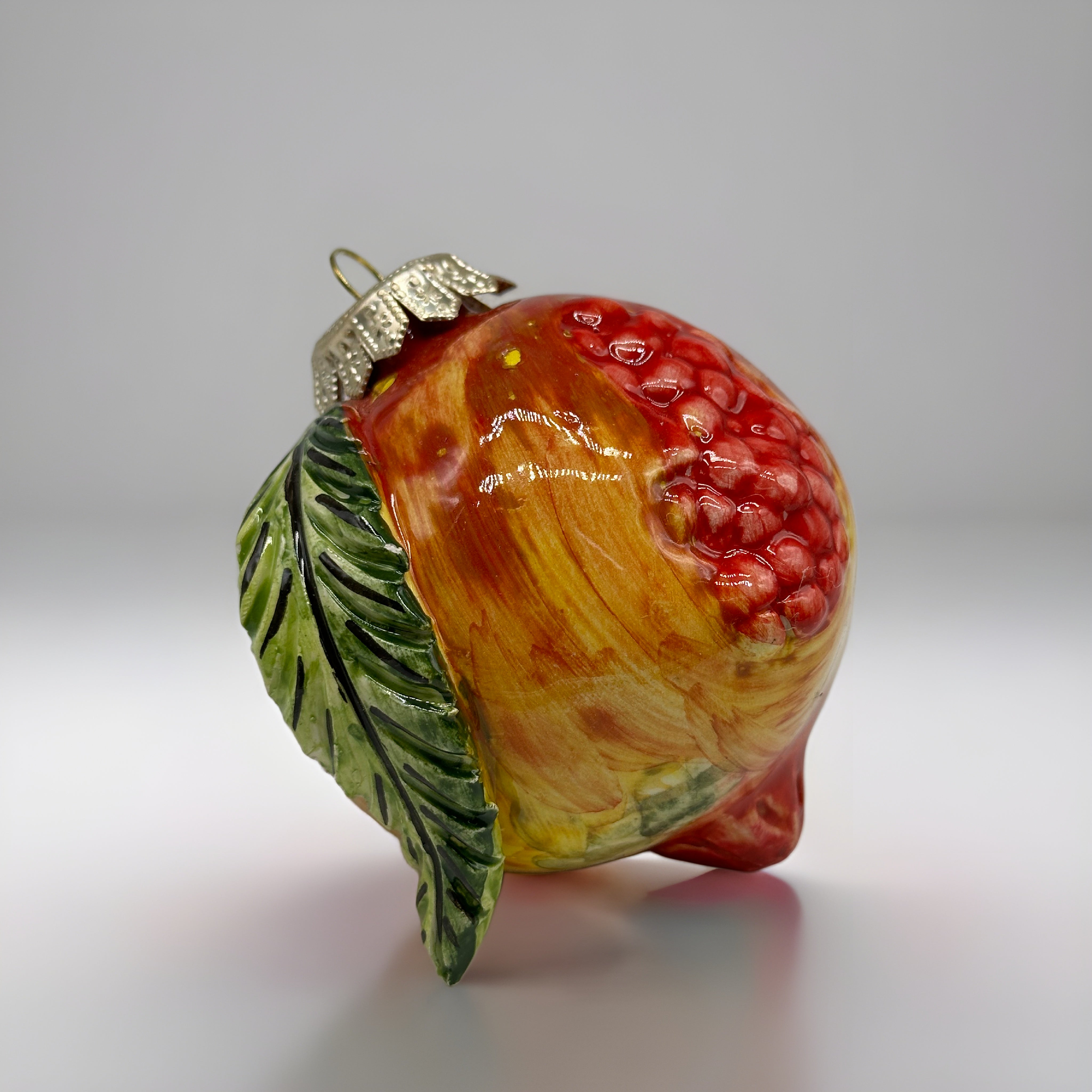 Addobbi Albero di Natale decorati a mano Ceramica di Caltagirone VARI FRUTTI - Melograno - OGGETTISTICA