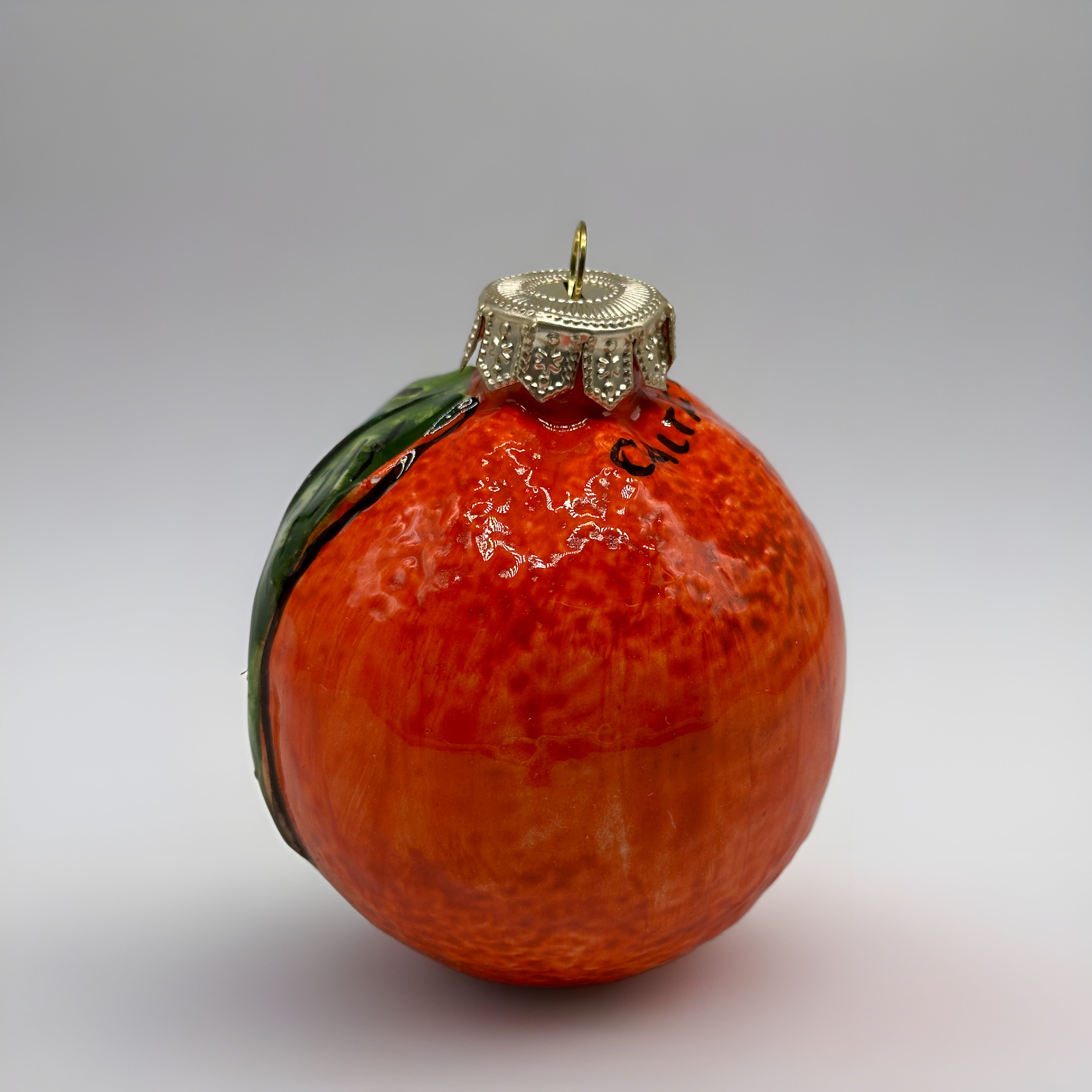 Addobbi Albero di Natale decorati a mano Ceramica di Caltagirone VARI FRUTTI - Arancia - OGGETTISTICA