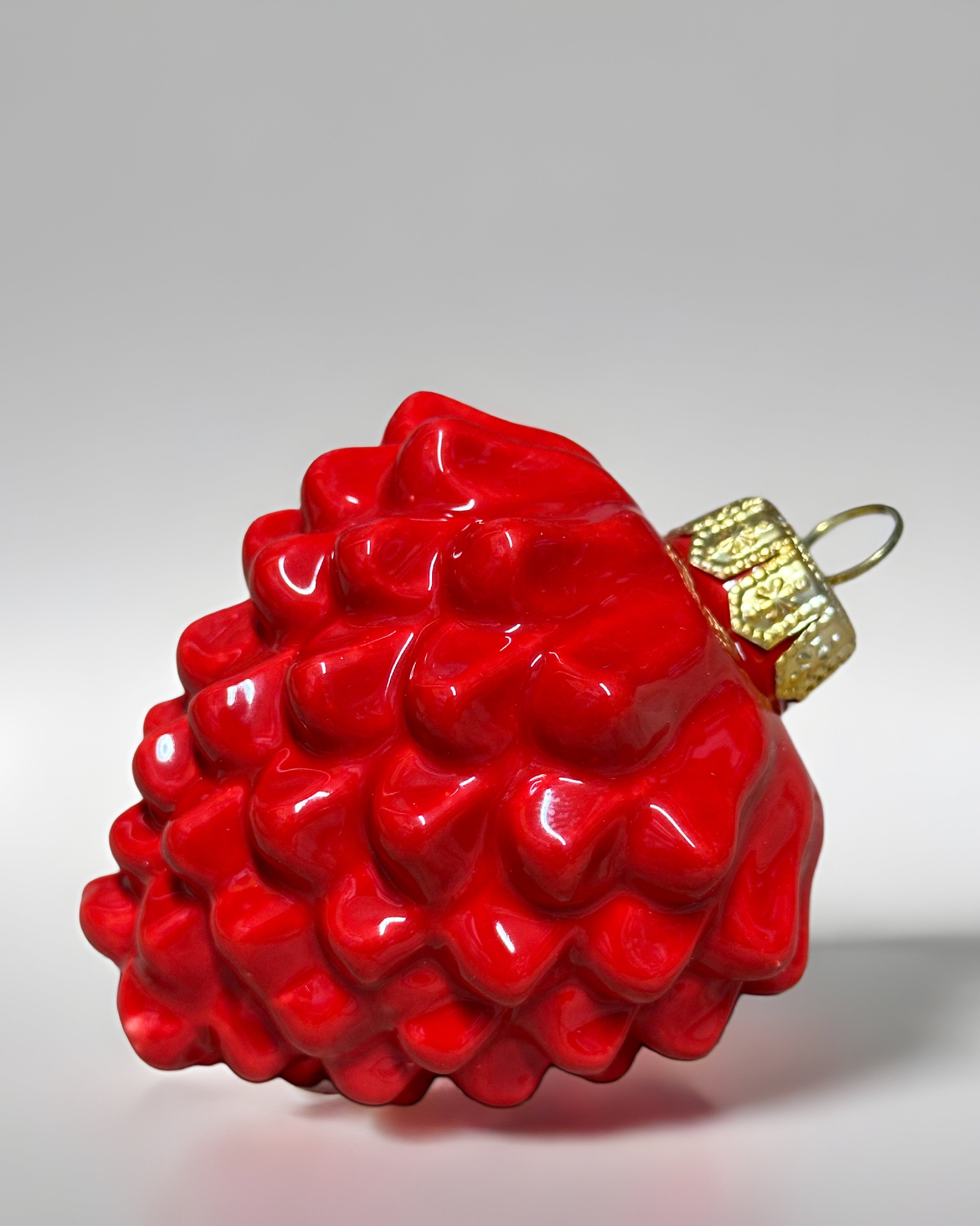 Pallina di Natale Pigna decorata a mano Ceramica di Caltagirone - Rosso - OGGETTISTICA