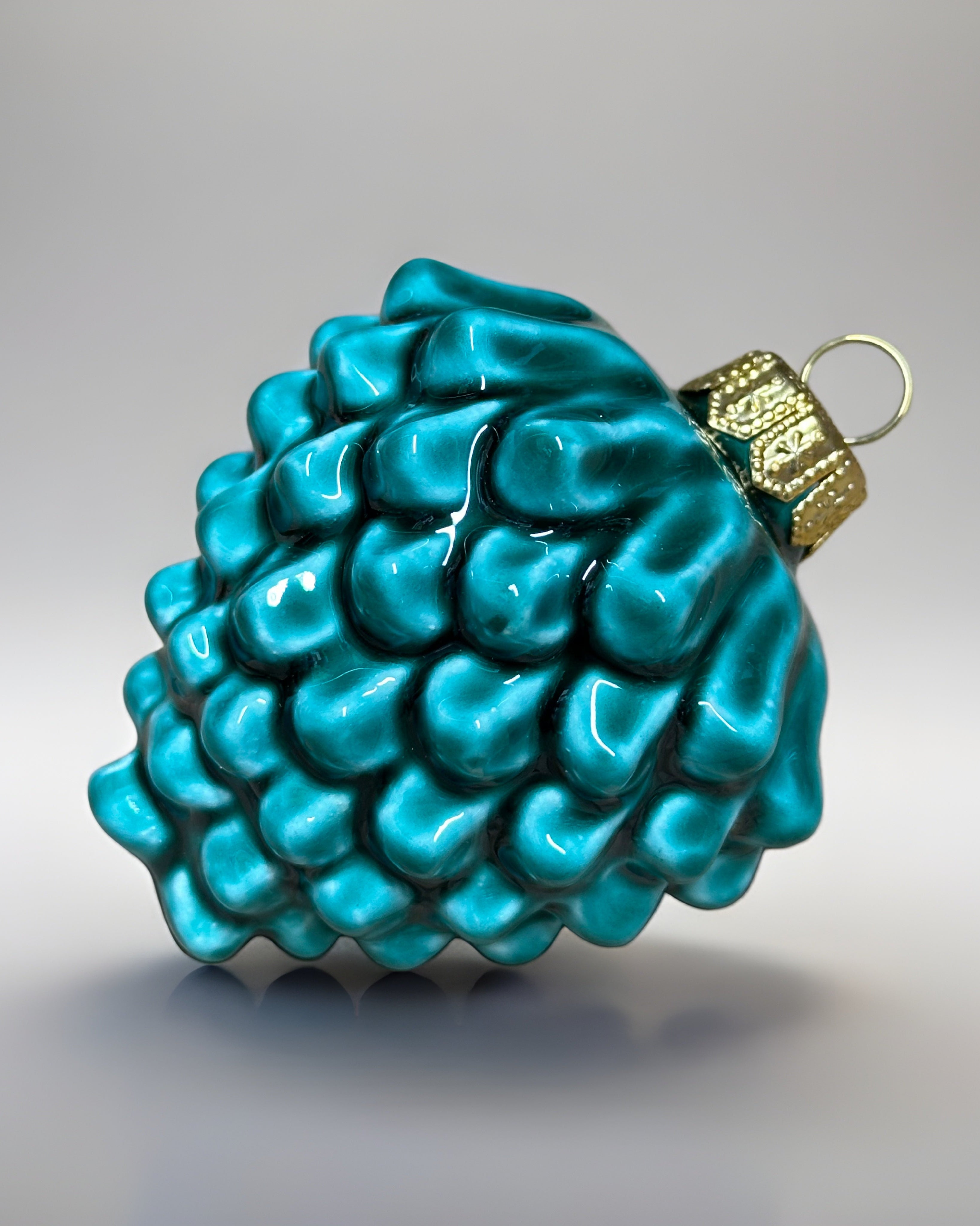 Pallina di Natale Pigna decorata a mano Ceramica di Caltagirone - Verde - OGGETTISTICA