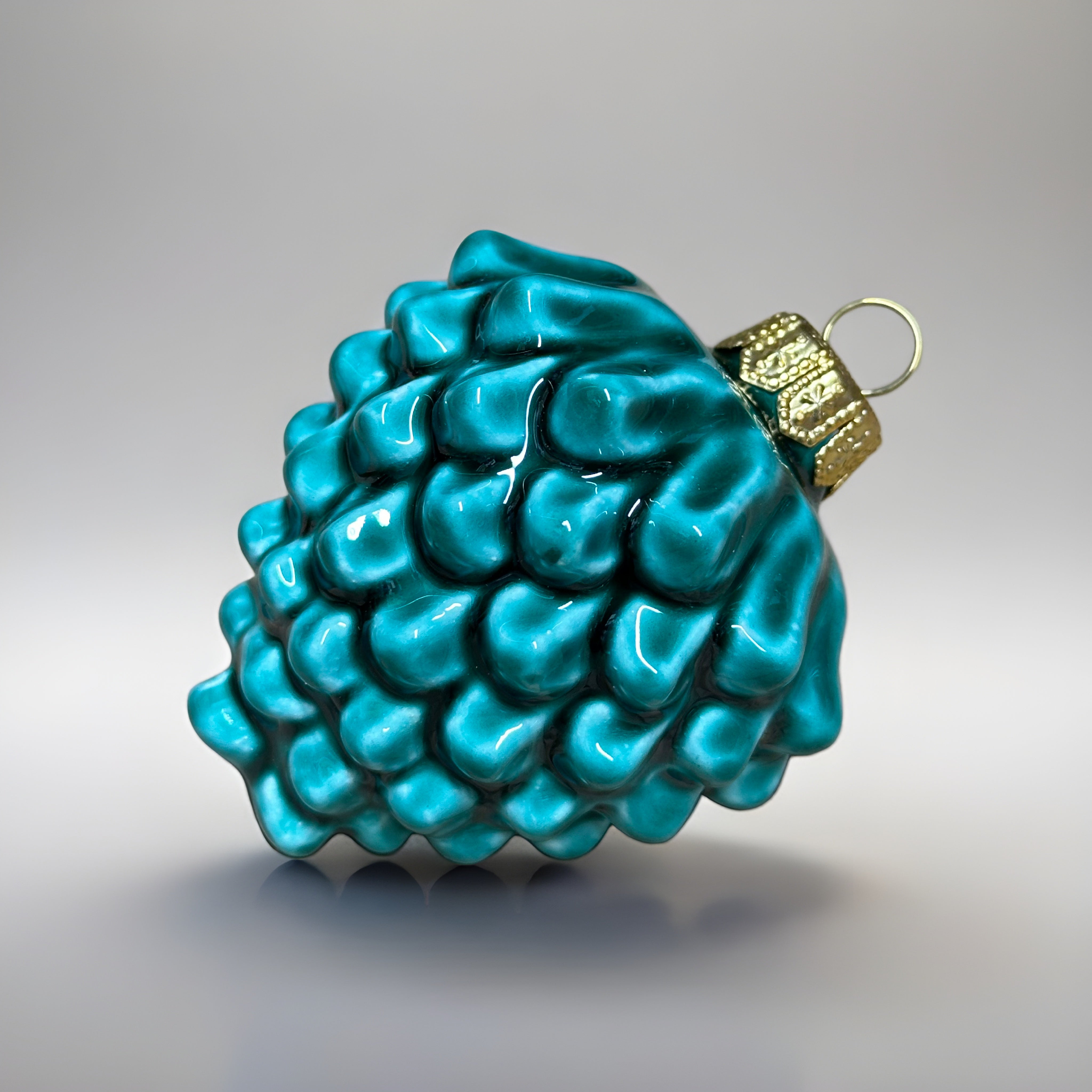 Pallina di Natale Pigna decorata a mano Ceramica di Caltagirone - Verde - OGGETTISTICA