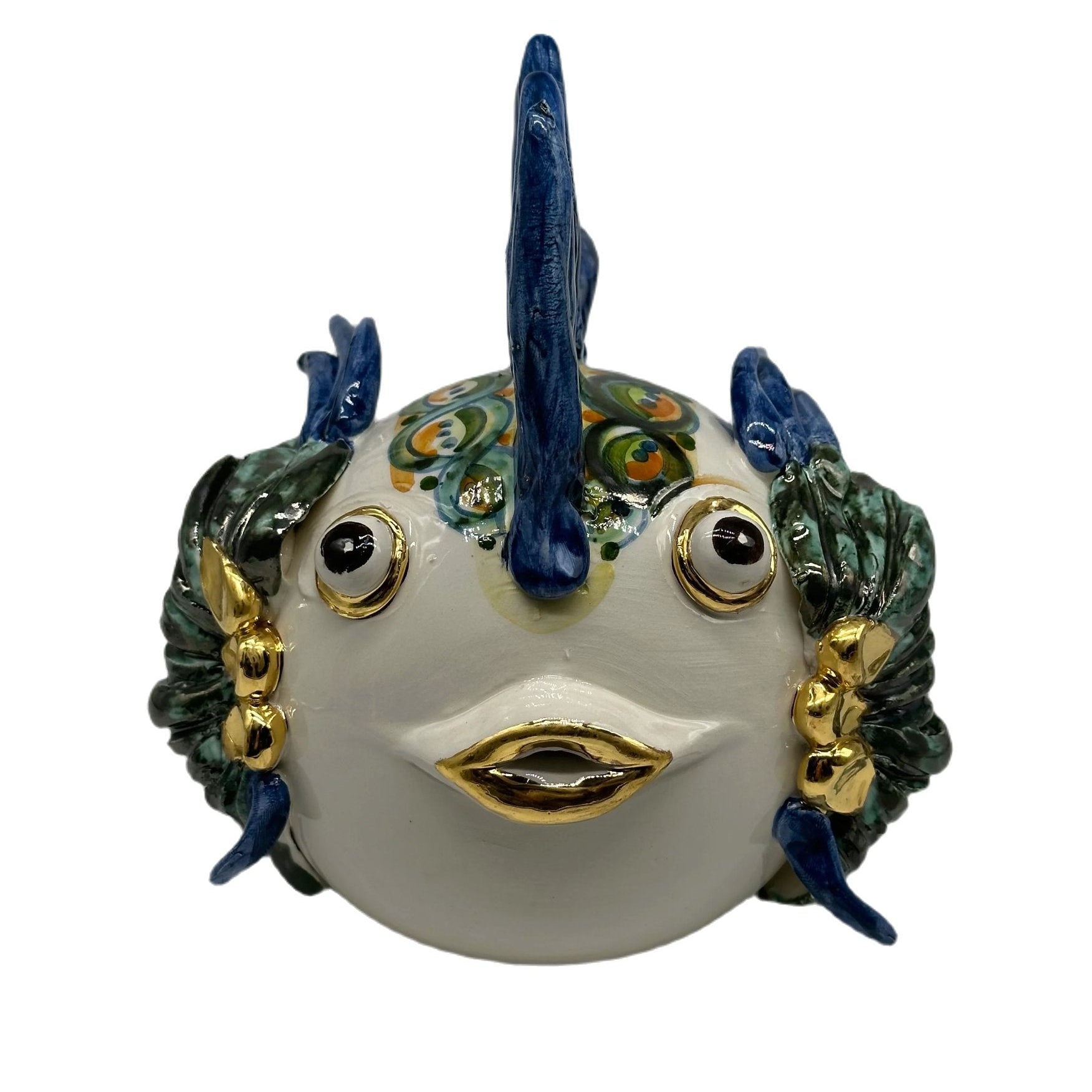 Pesce “Athos” Decorato a Mano Ceramica Caltagirone - MADE IN SICILY