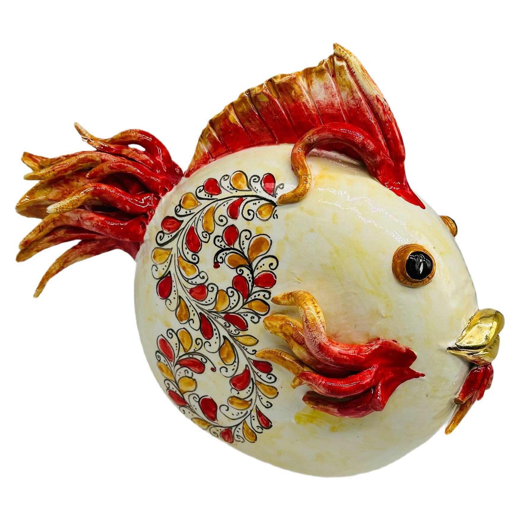 Pesce “Fuego” Decorato a Mano Ceramica Caltagirone - MADE IN SICILY