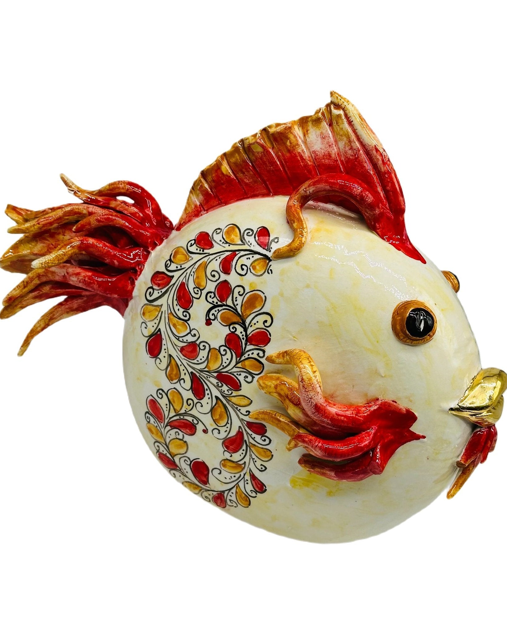 Pesce “Fuego” Decorato a Mano Ceramica Caltagirone - MADE IN SICILY