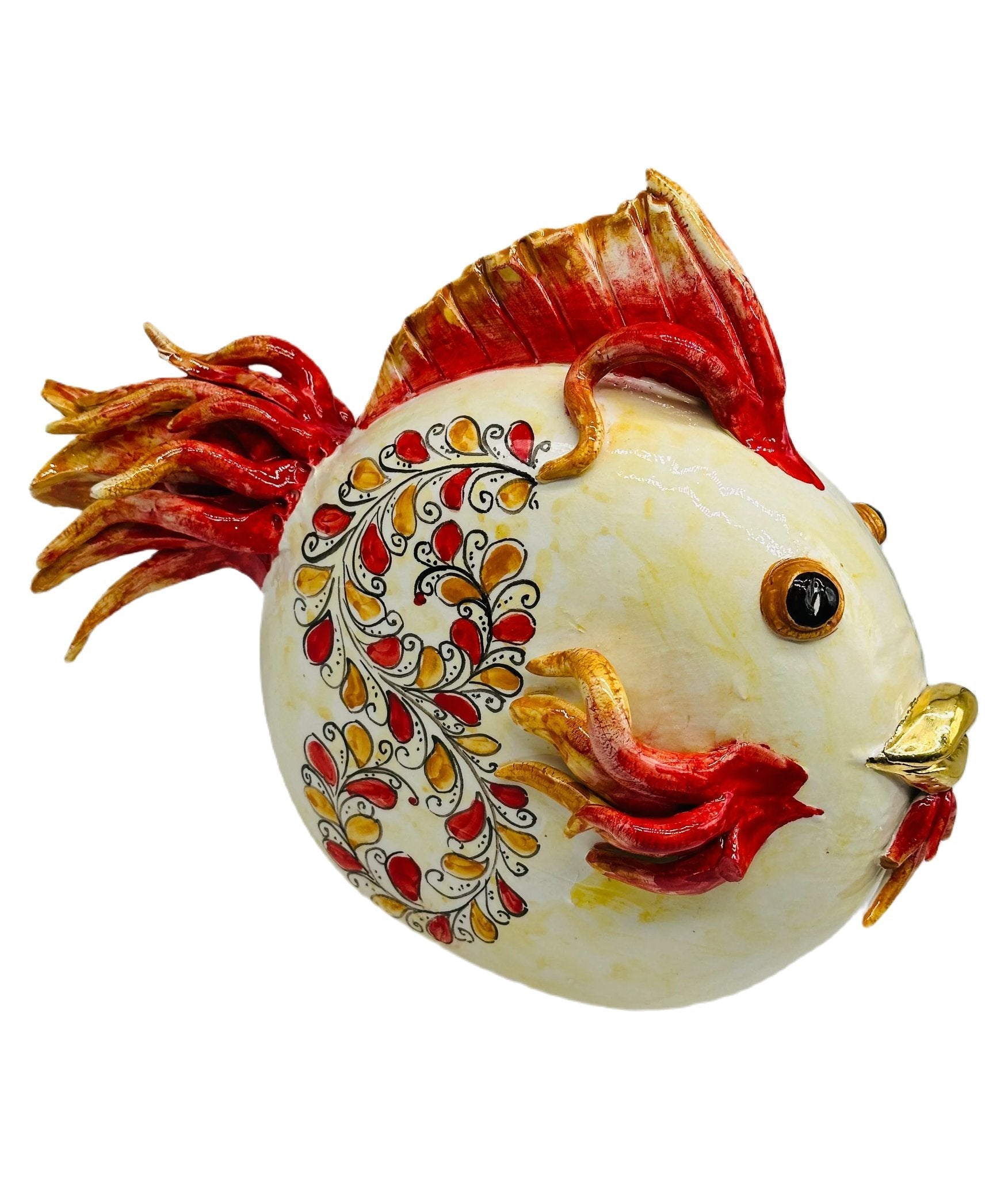 Pesce “Fuego” Decorato a Mano Ceramica Caltagirone - MADE IN SICILY