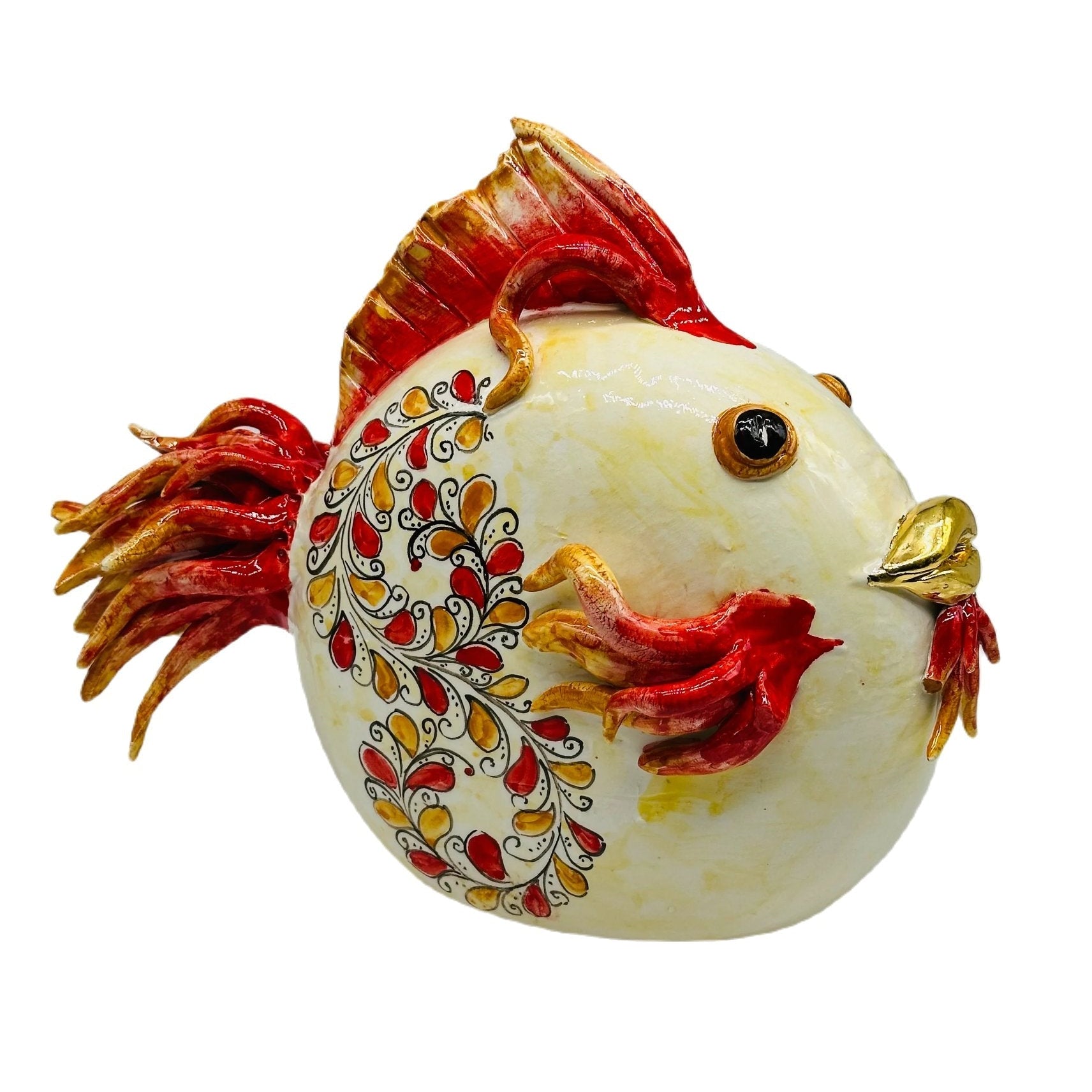 Pesce “Fuego” Decorato a Mano Ceramica Caltagirone - MADE IN SICILY