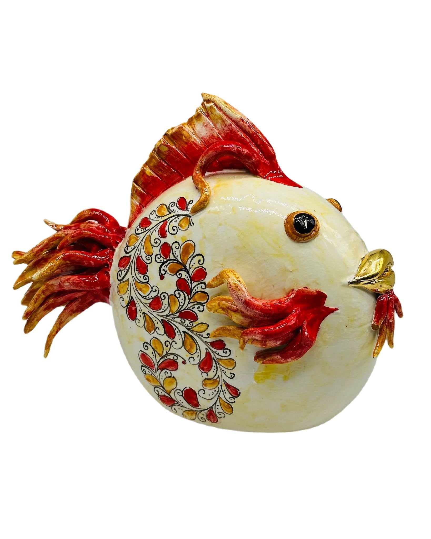 Pesce “Fuego” Decorato a Mano Ceramica Caltagirone - MADE IN SICILY