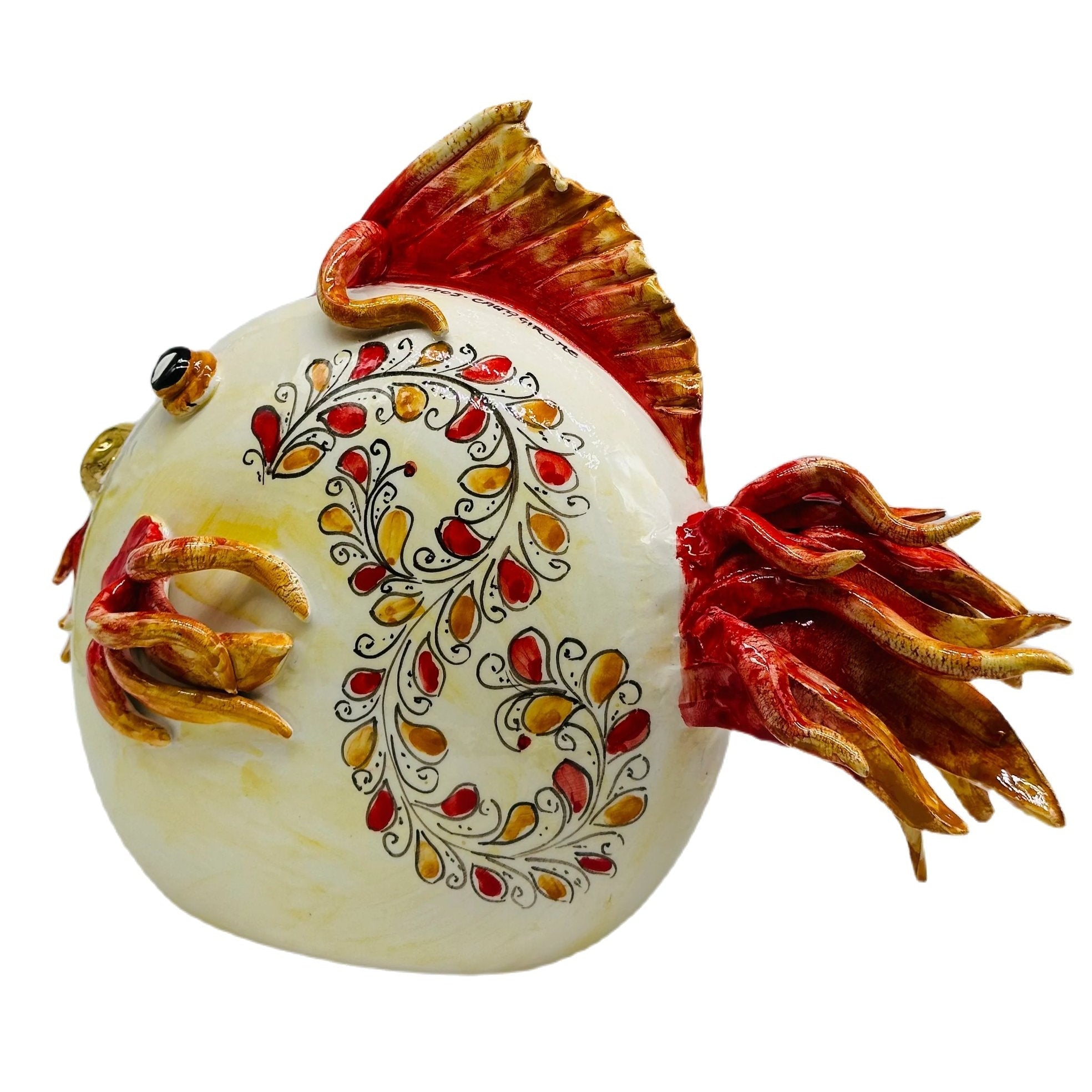 Pesce “Fuego” Decorato a Mano Ceramica Caltagirone - MADE IN SICILY