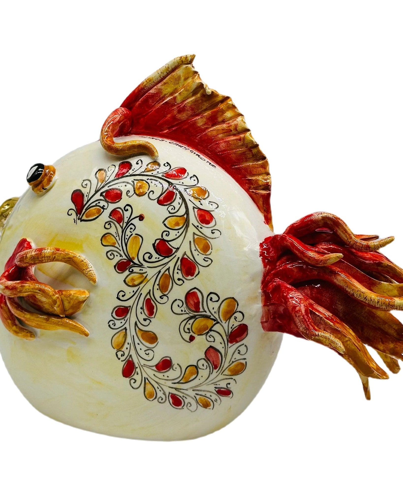 Pesce “Fuego” Decorato a Mano Ceramica Caltagirone - MADE IN SICILY