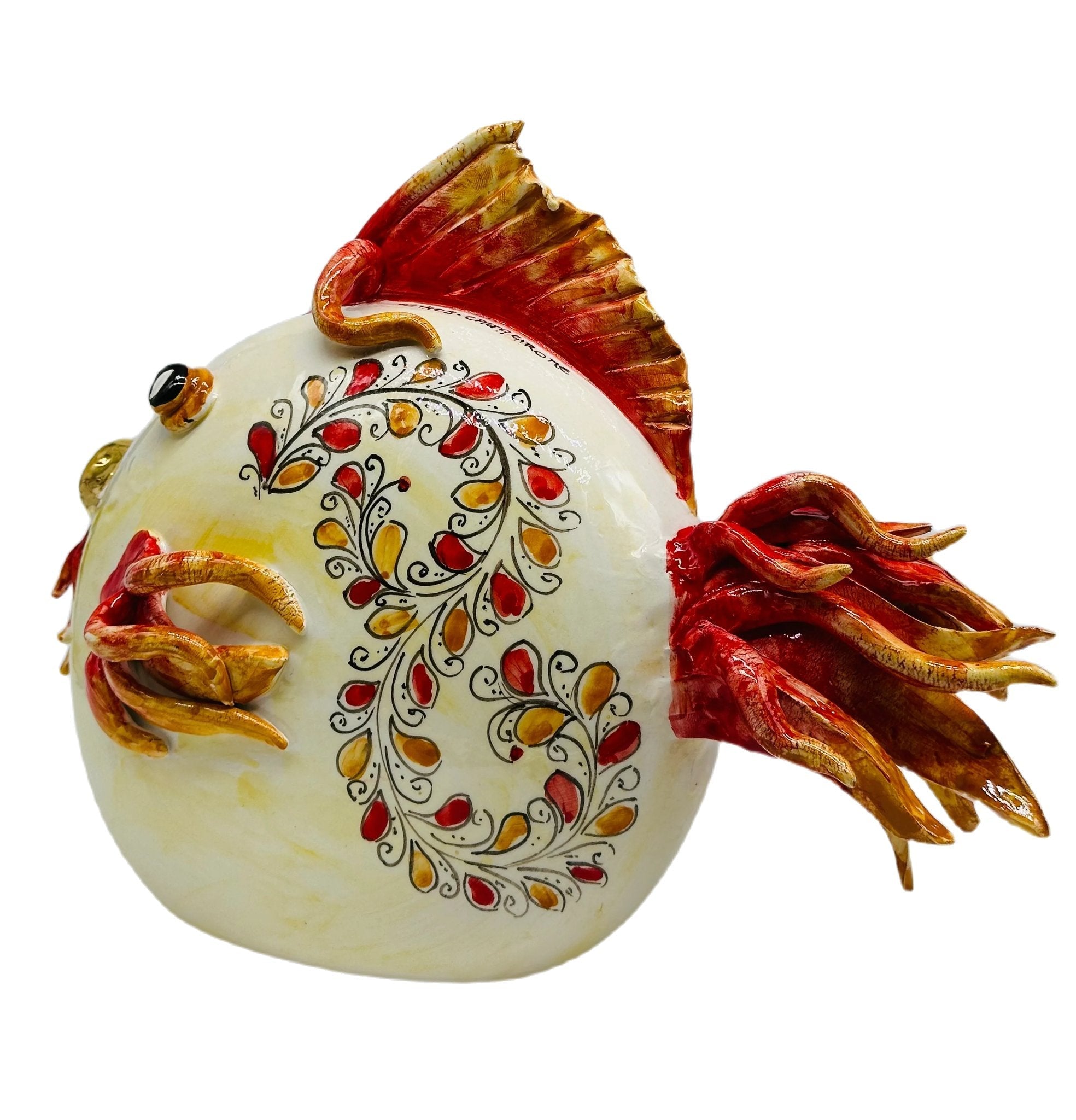 Pesce “Fuego” Decorato a Mano Ceramica Caltagirone - MADE IN SICILY