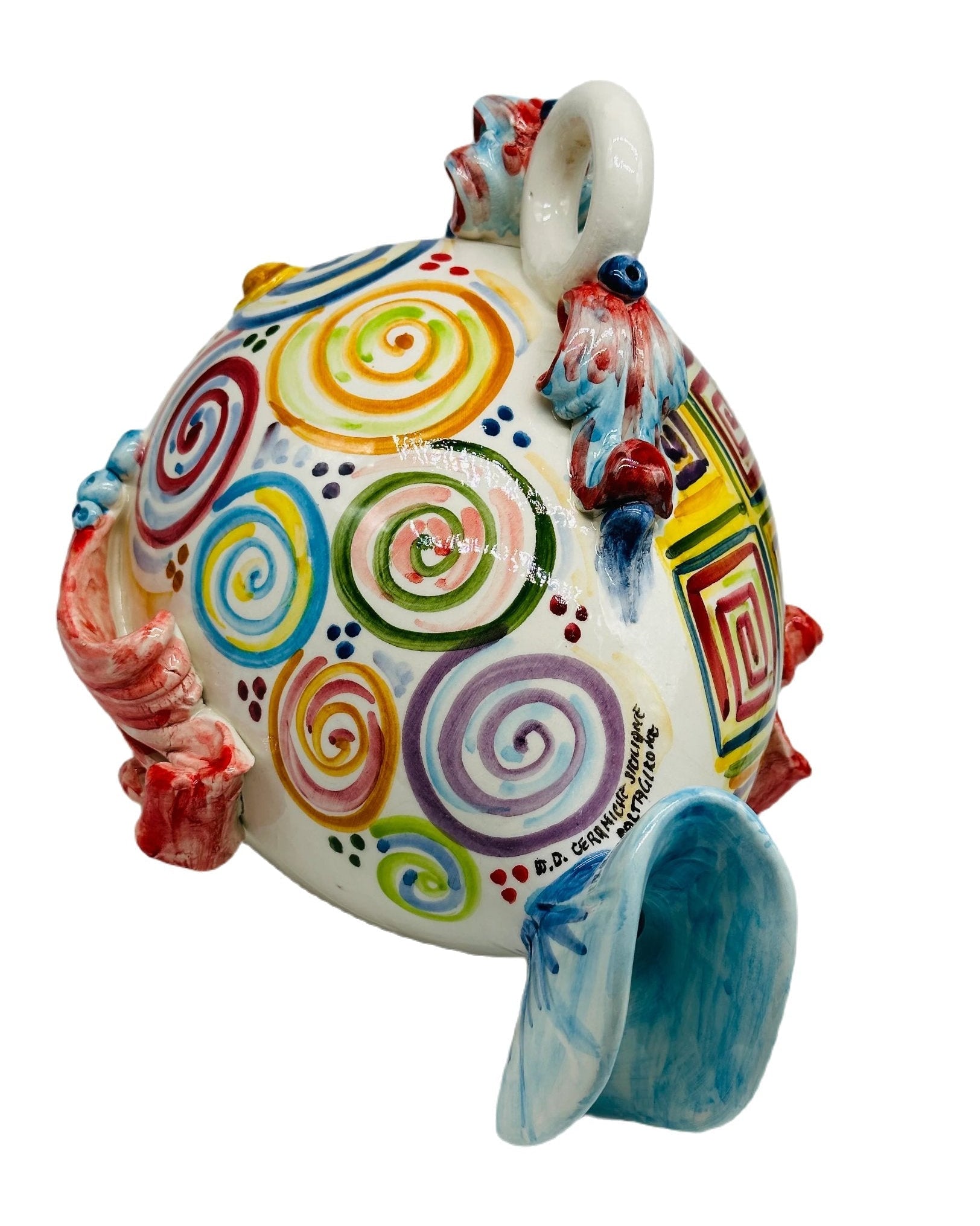 Pesce “Palla” Decorato a Mano Ceramica Caltagirone - MADE IN SICILY