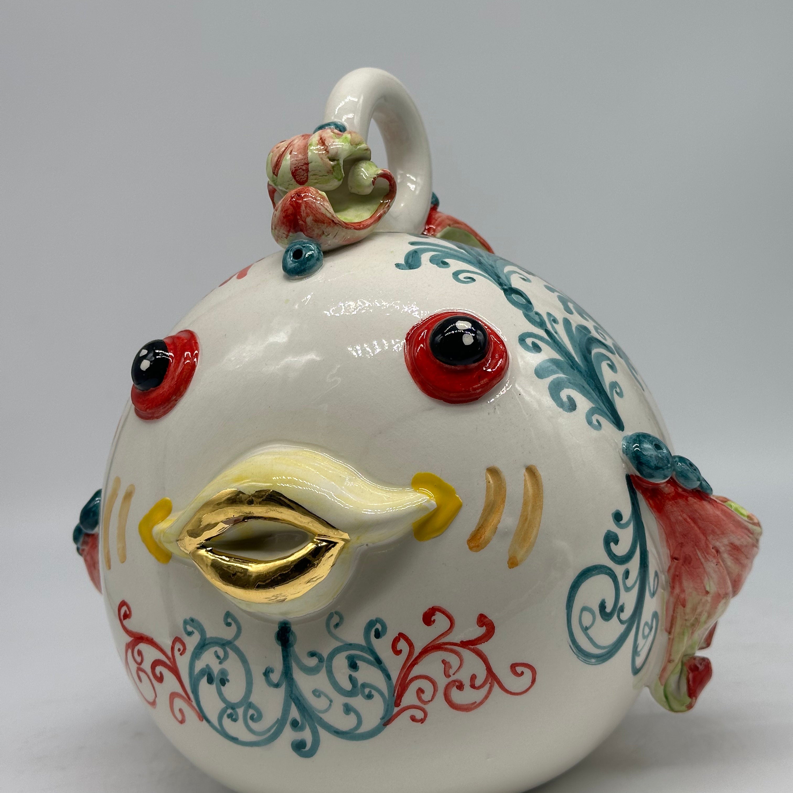 Pesce “Palla” Decorato a Mano Ceramica Caltagirone V.2 - MADE IN SICILY