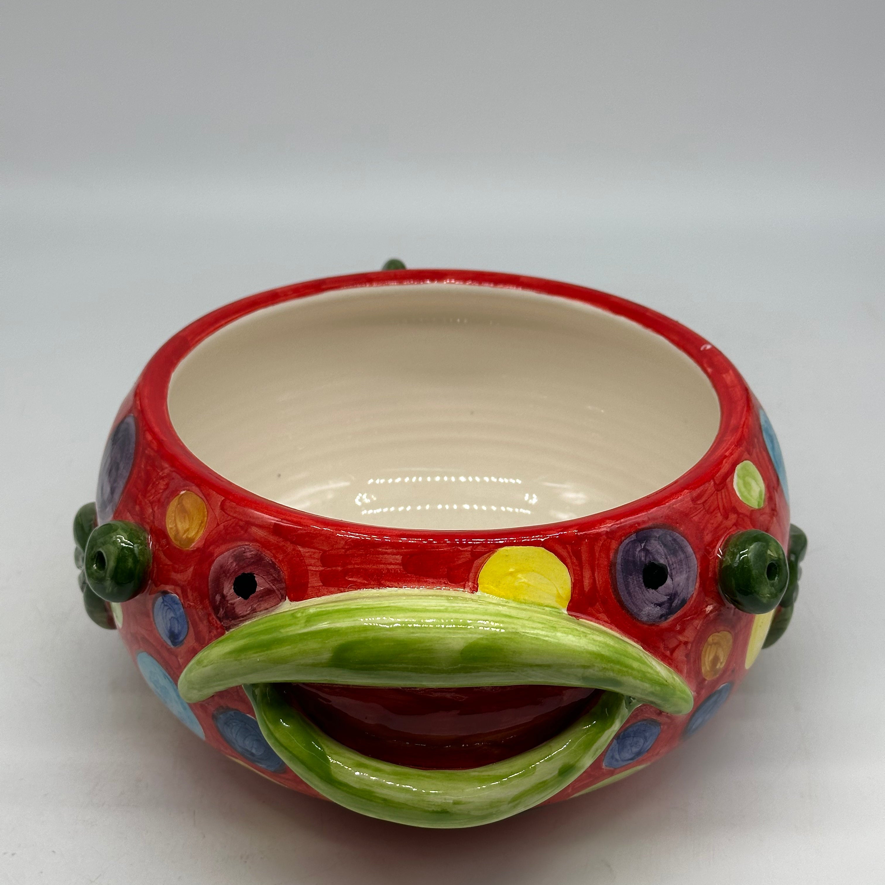 Pesce Svuotatasche cm H.11 L.24 P.27 Decorato a Mano Ceramica Caltagirone - OGGETTISTICA