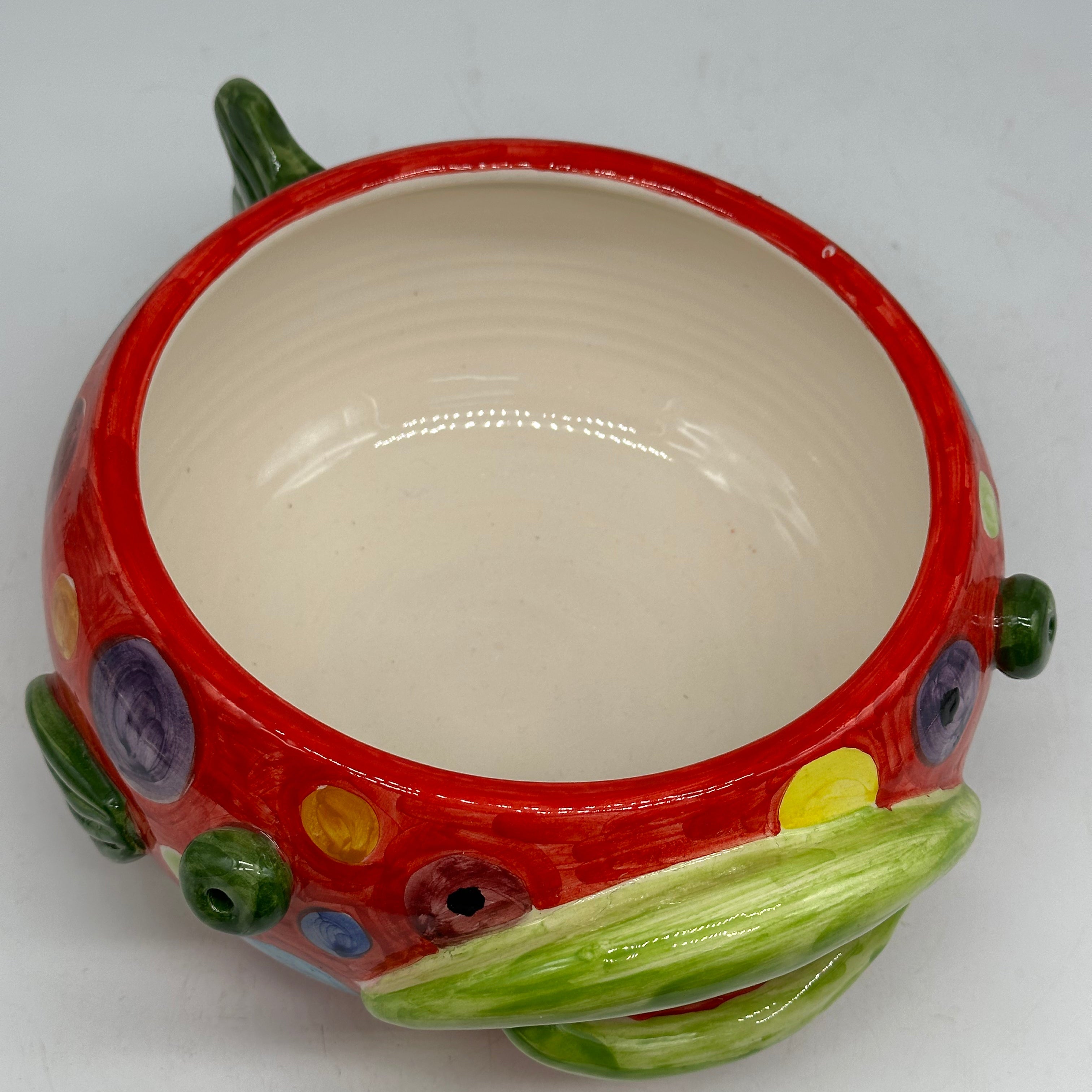 Pesce Svuotatasche cm H.11 L.24 P.27 Decorato a Mano Ceramica Caltagirone - OGGETTISTICA