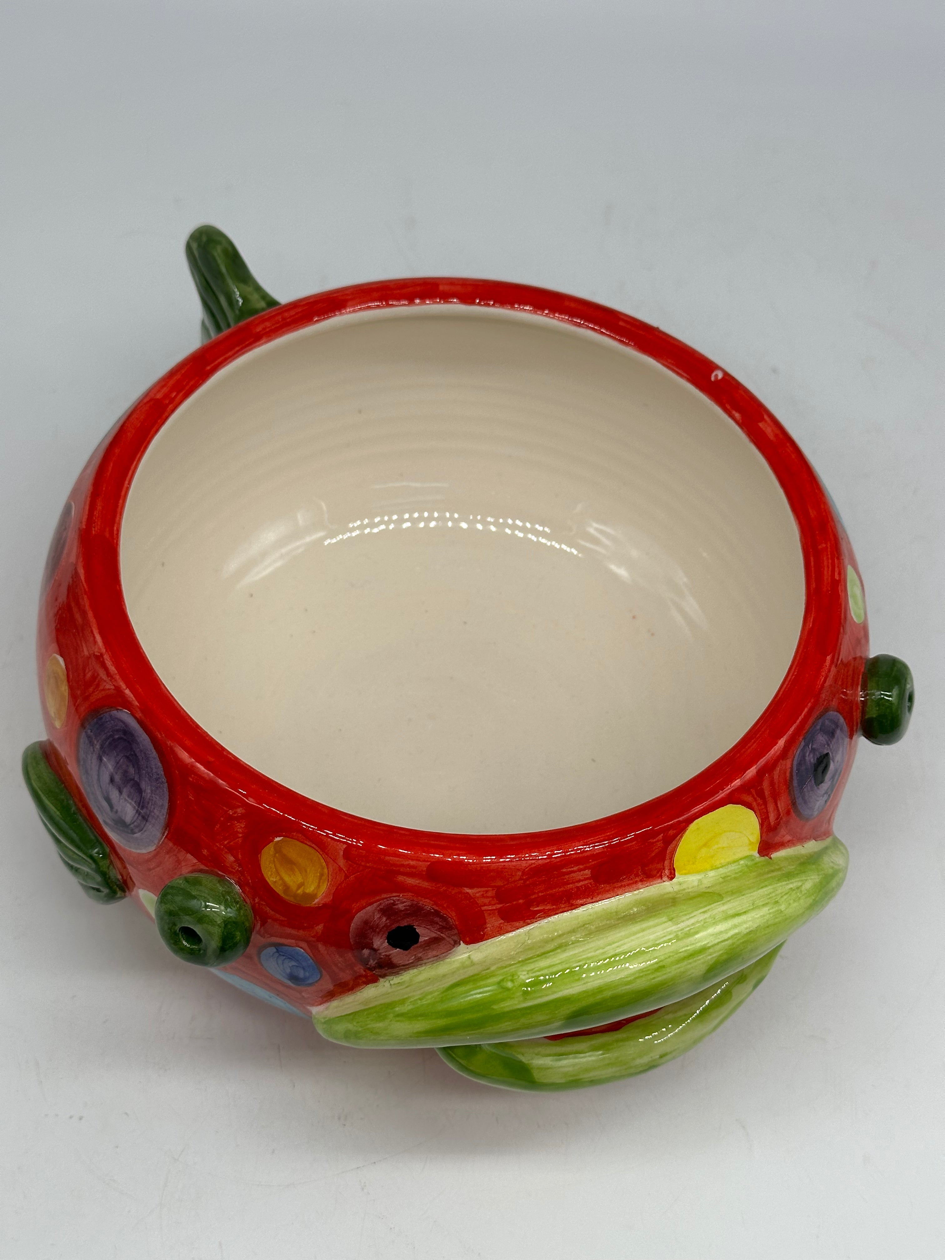 Pesce Svuotatasche cm H.11 L.24 P.27 Decorato a Mano Ceramica Caltagirone - OGGETTISTICA